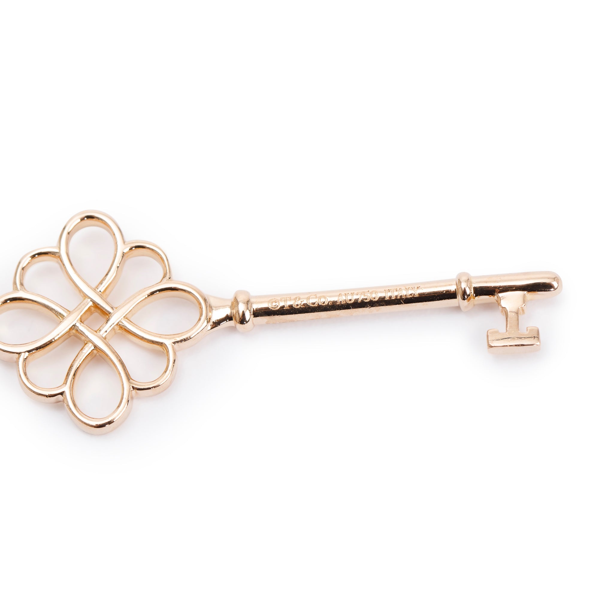 Tiffany 18k Rose Gold Knot Key Pendant Necklace – OLIVER'S