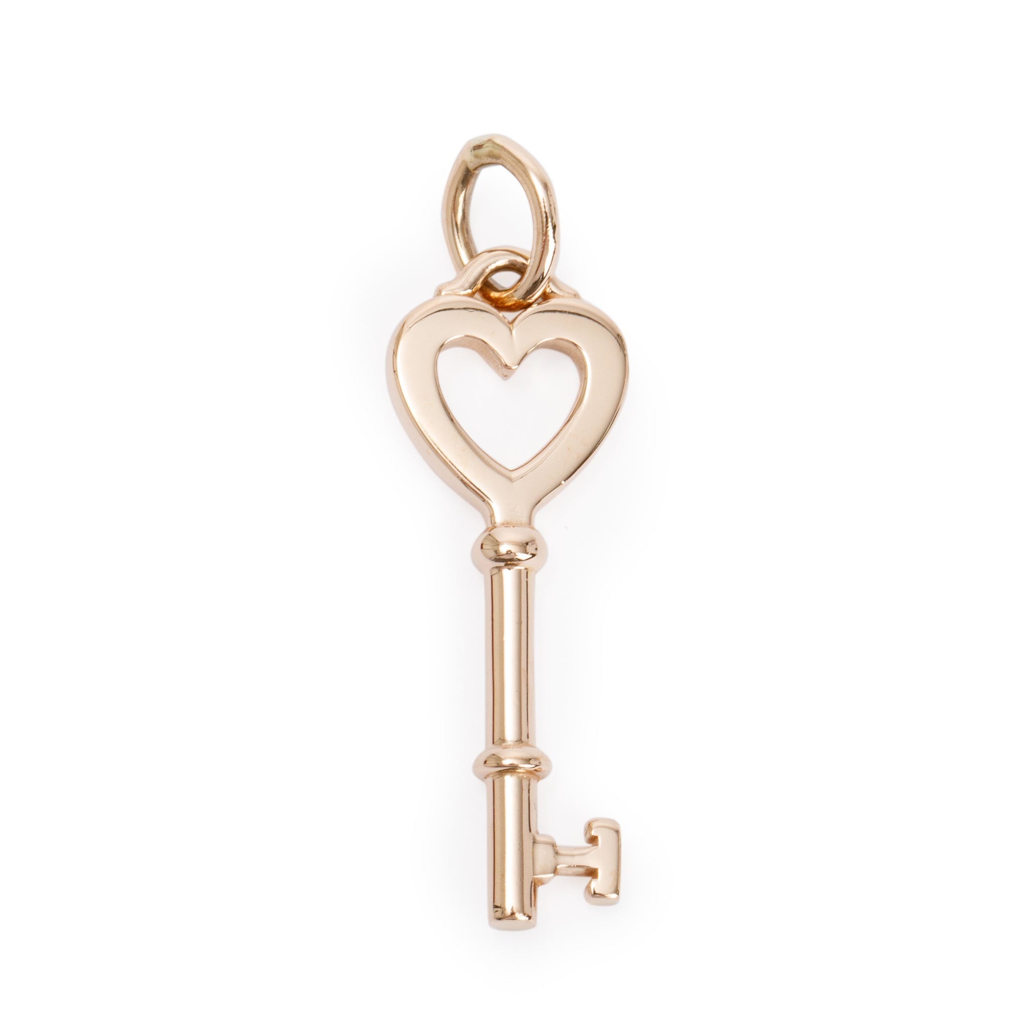 Tiffany & Co. 18k Rose Gold Mini Heart Key Pendant