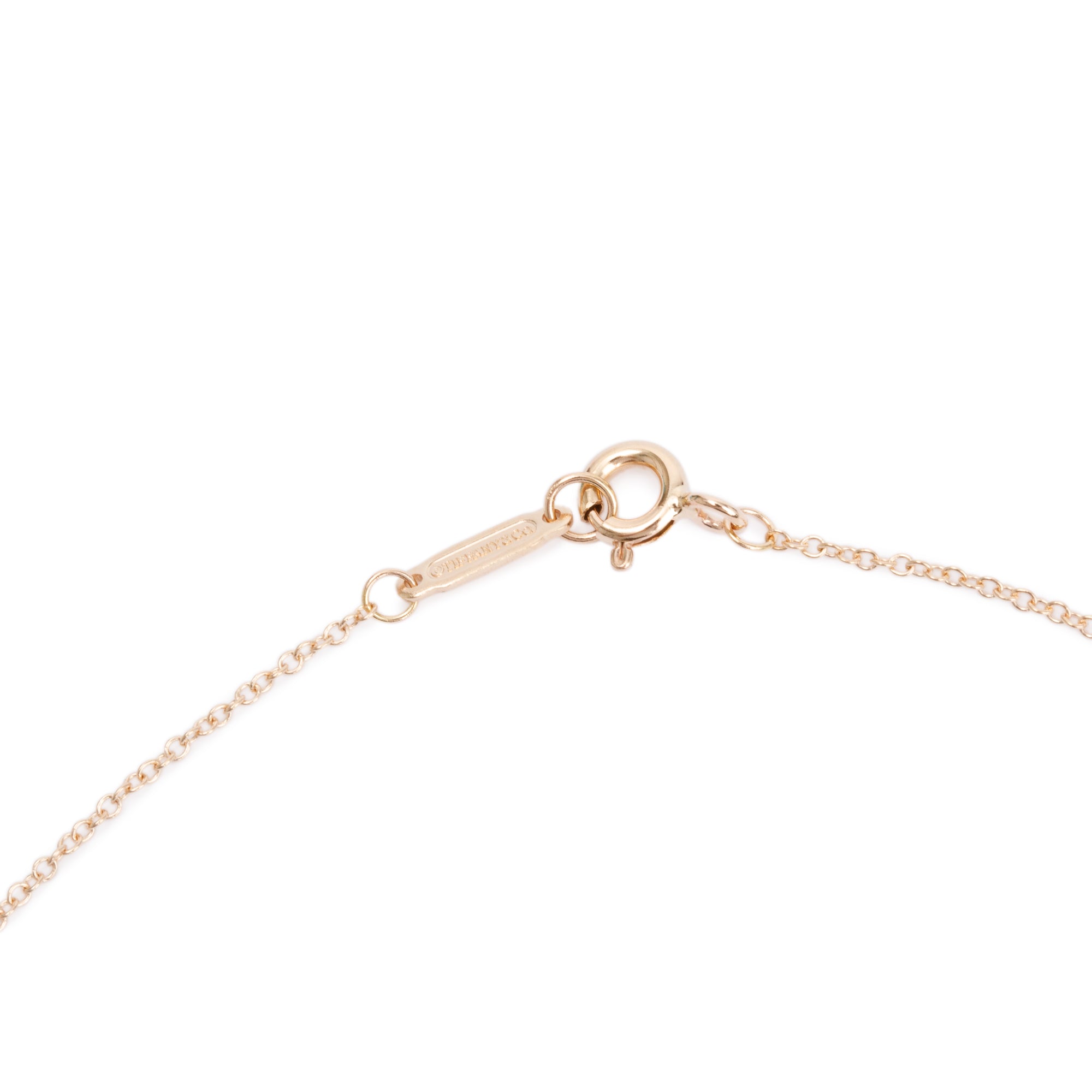 Tiffany & Co. 18k Rose Gold Mini Modern Open Round Key Pendant Necklace w/ Box