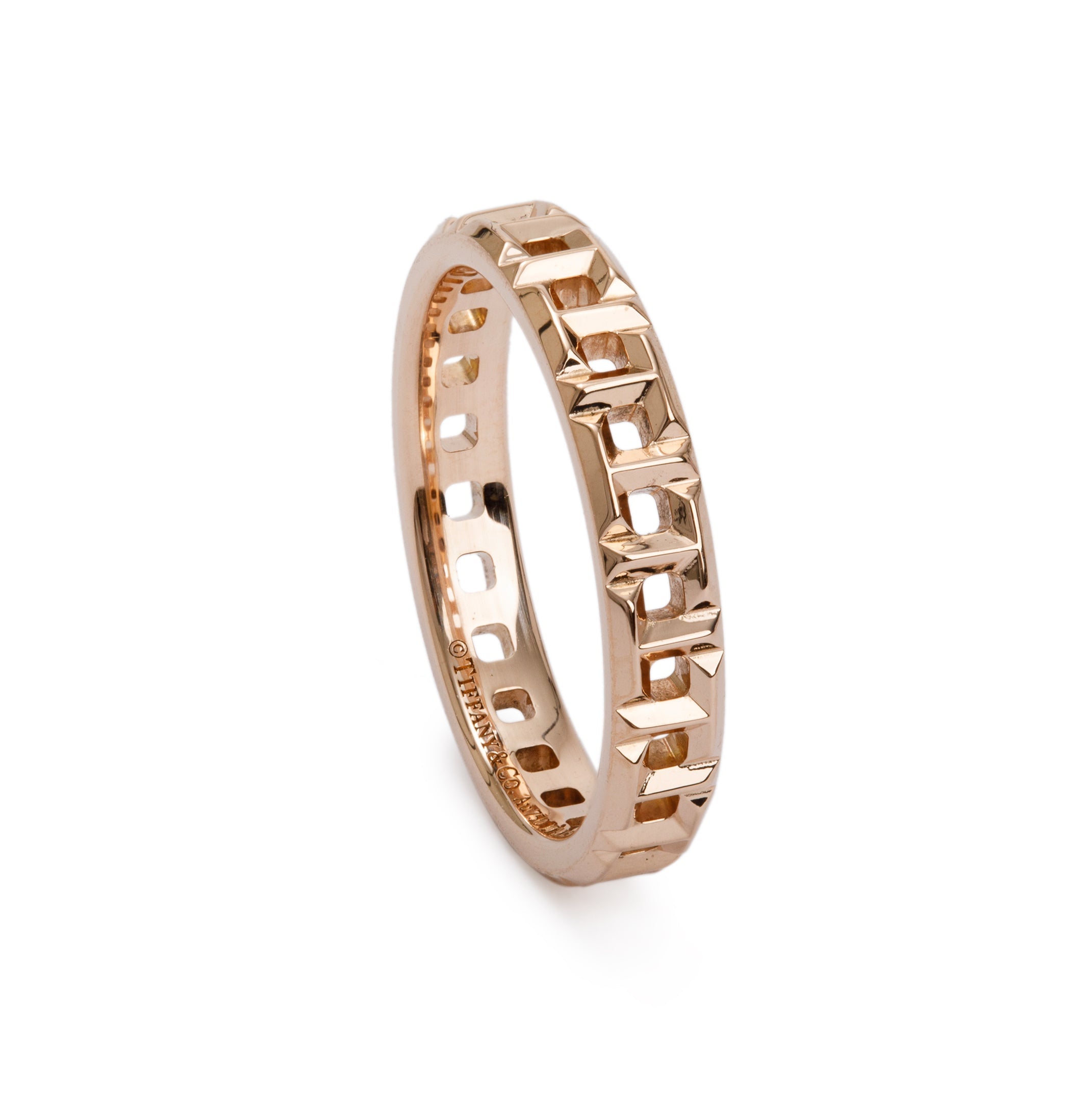 Tiffany 18k Rose Gold T True Narrow Ring, Size – Oliver