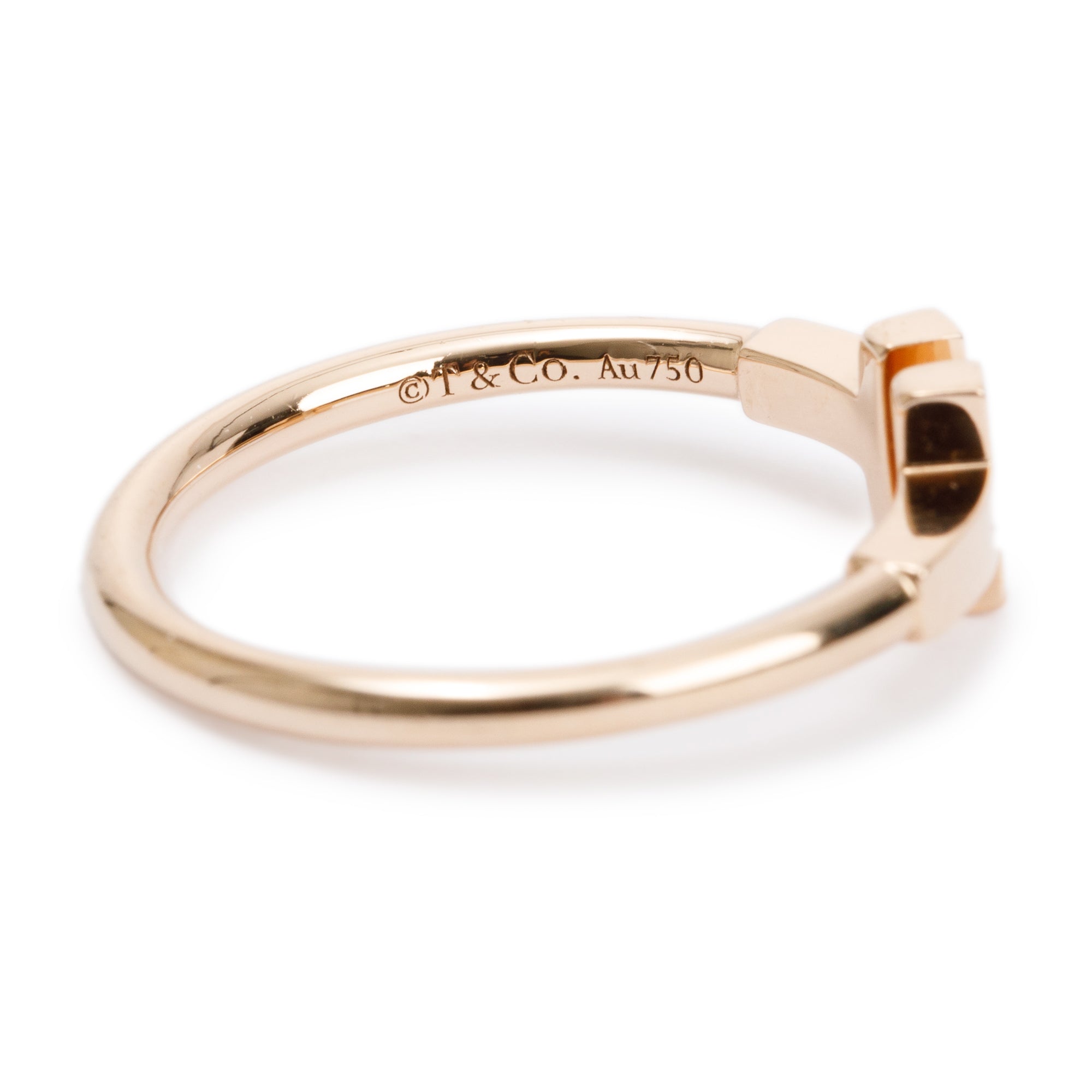 Tiffany & Co. 18k Rose Gold T Wire Ring, Size 7