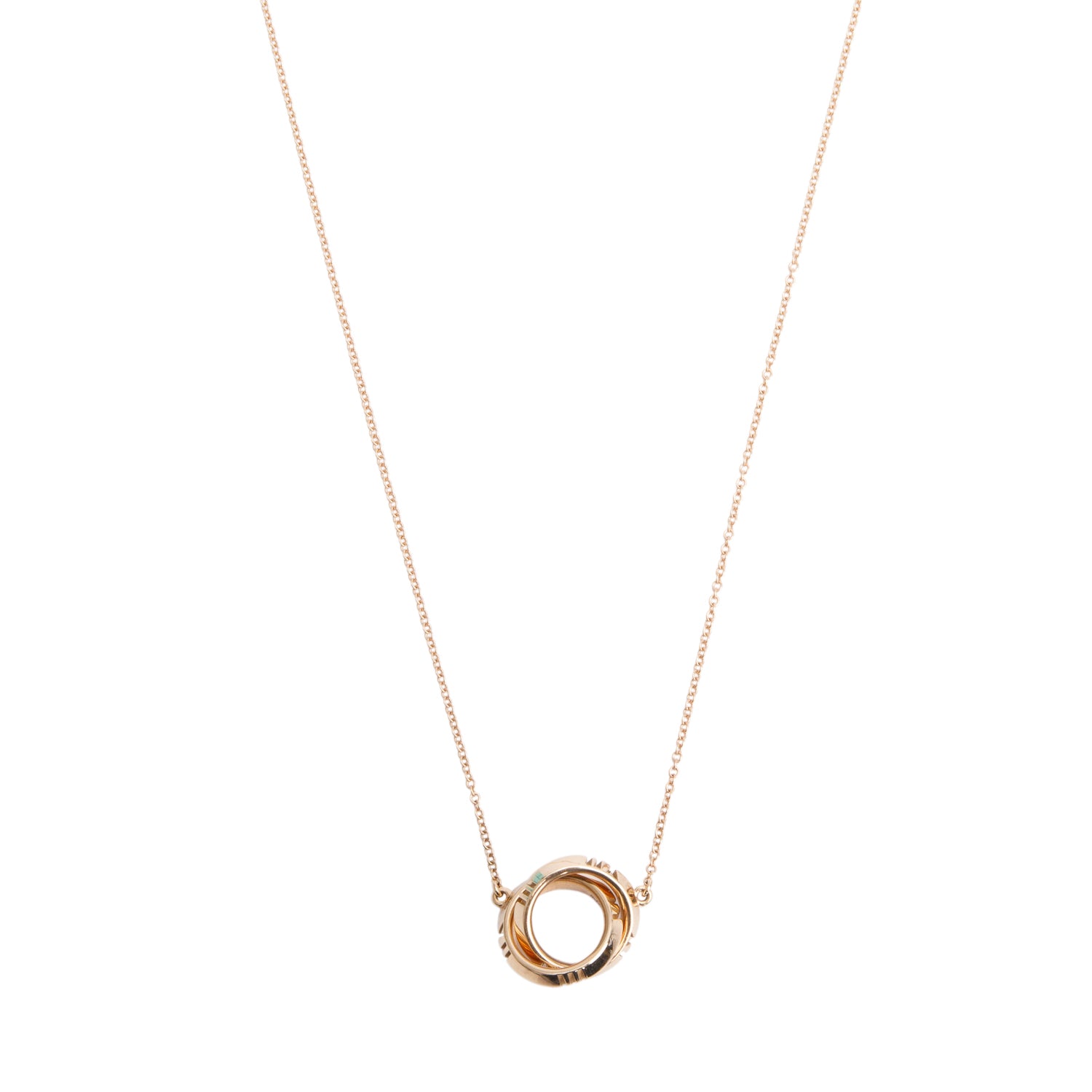 Tiffany & Co. 18k Rose Gold X Interlocking Pendant Necklace w/ Box