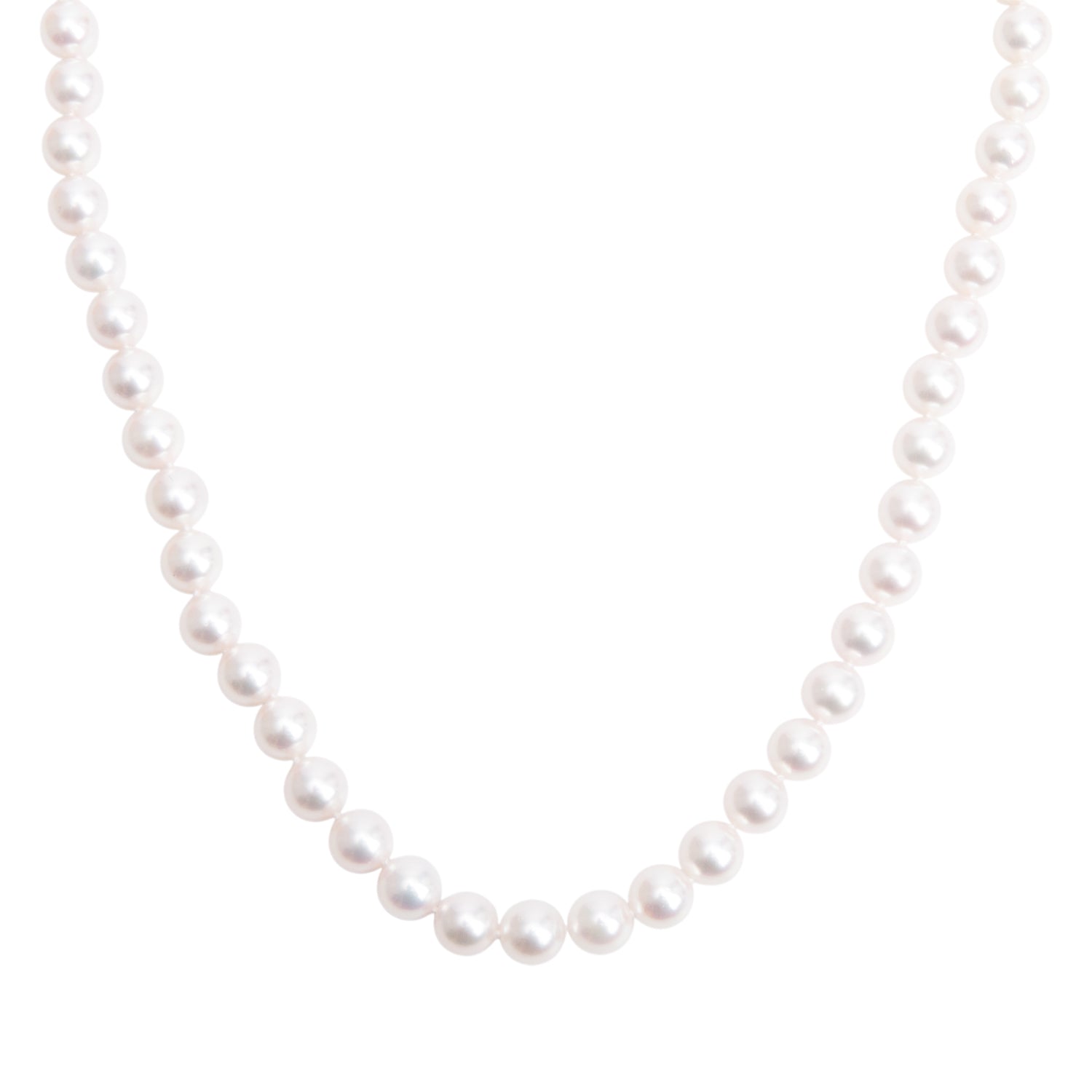Tiffany & Co. 18k White Gold 7.5-8 MM Akoya Cultured Pearl Necklace w/ Box