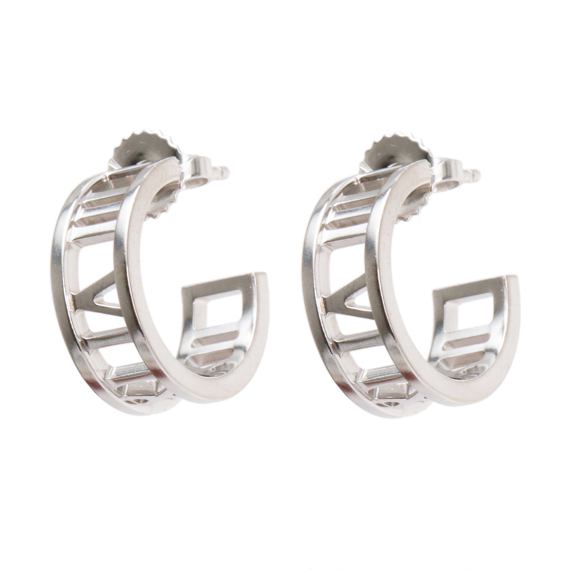 Tiffany & Co. 18k White Gold Atlas Hoop Earrings
