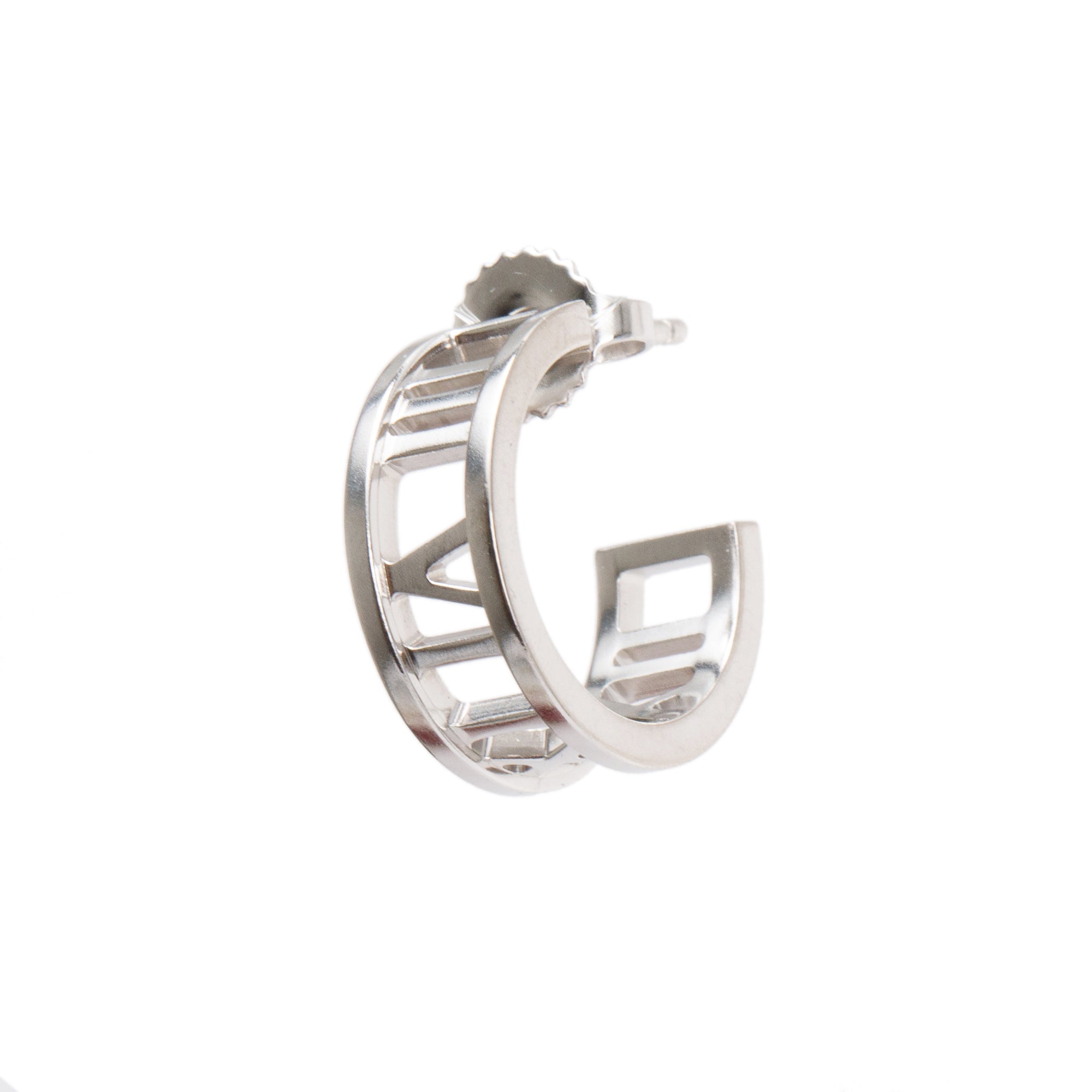 Tiffany & Co. 18k White Gold Atlas Hoop Earrings