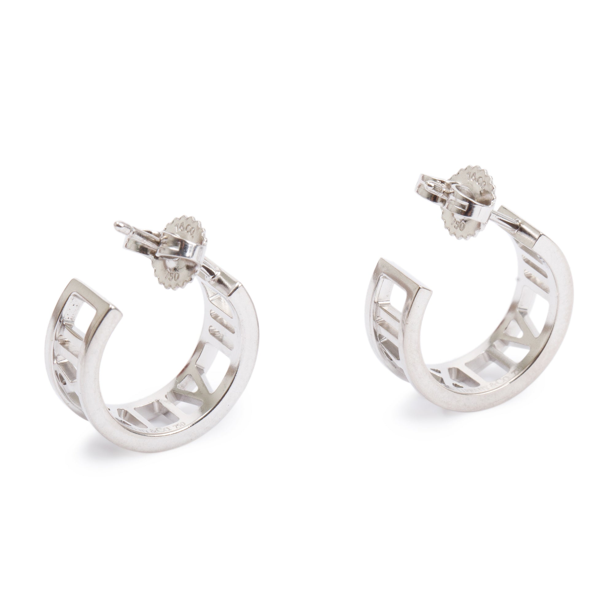 Tiffany & Co. 18k White Gold Atlas Hoop Earrings
