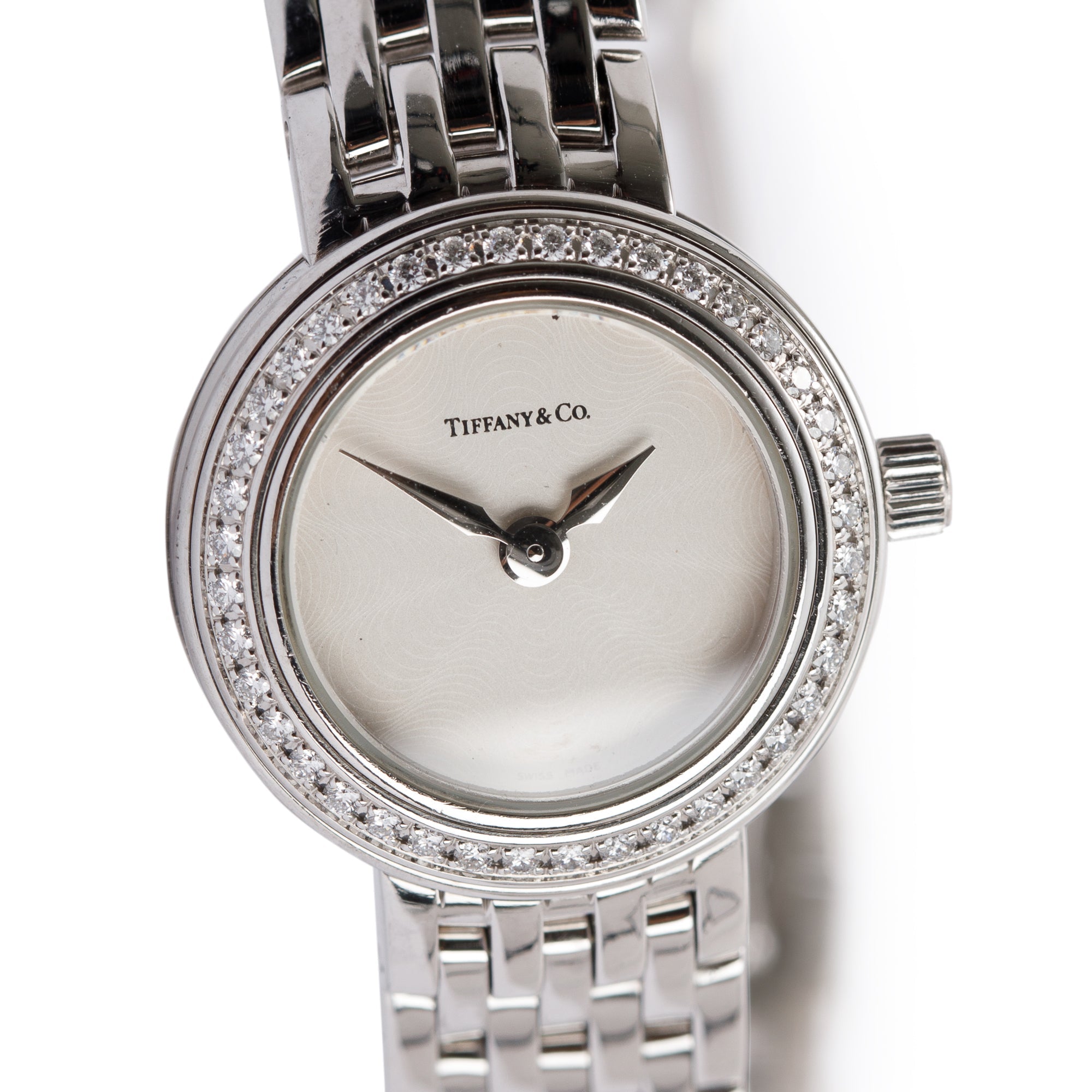 Tiffany & Co. 18k White Gold & Diamond Classique 20 MM Watch