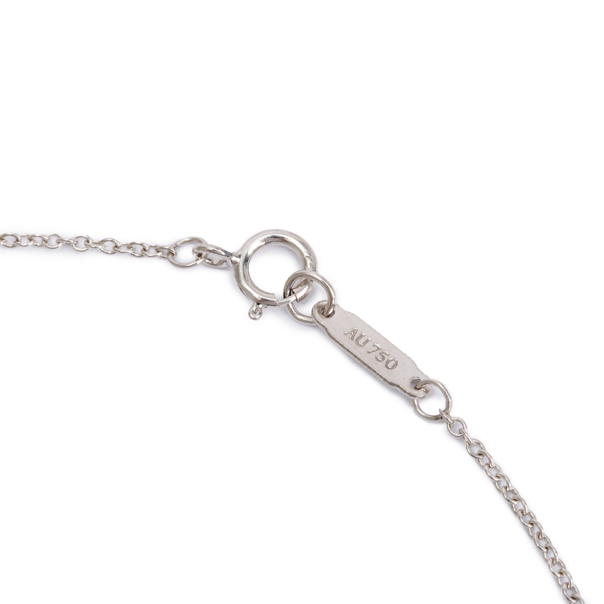 Tiffany & Co. 18k White Gold Diamond Clover Key Pendant Necklace w/ Box