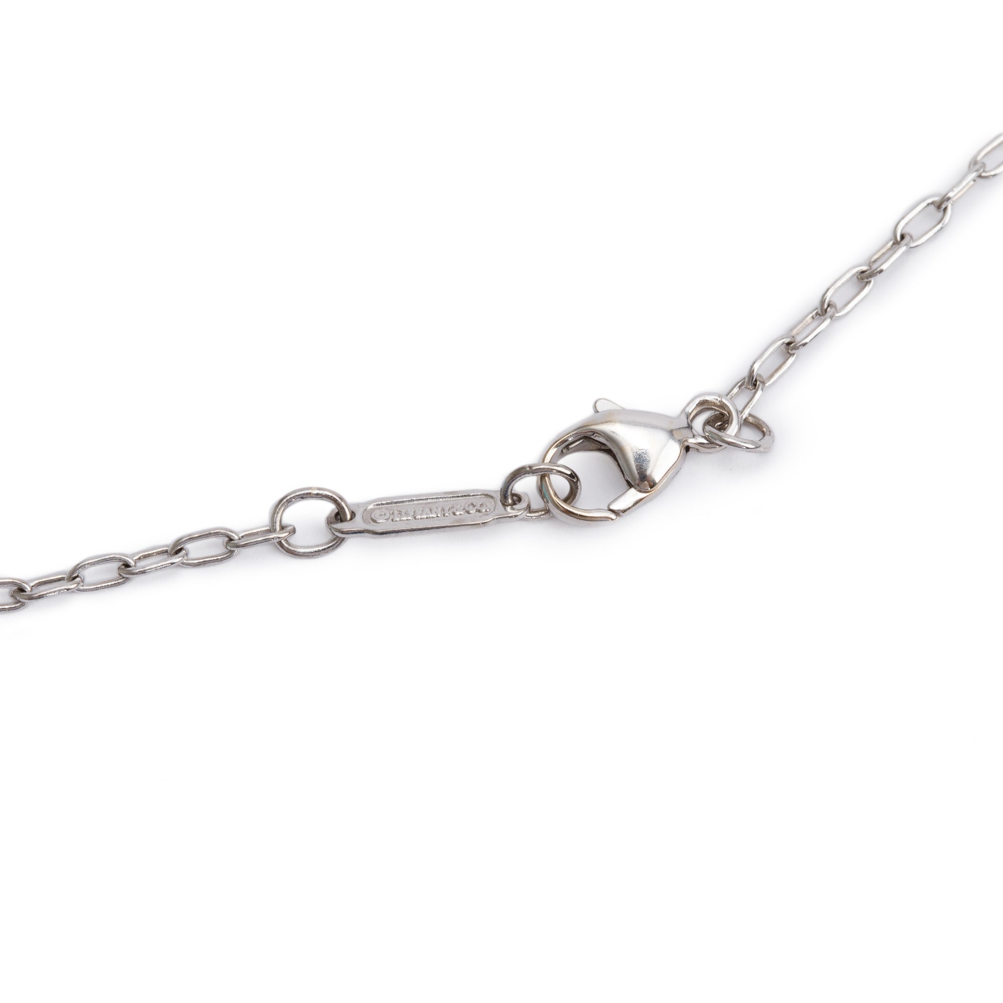Tiffany & Co. 18k White Gold Diamond Etoile Cross Pendant Necklace w/ Box