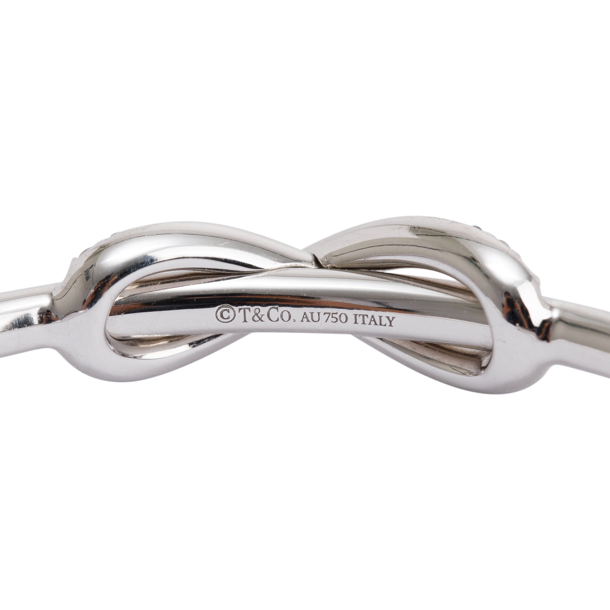 Tiffany & Co. 18k White Gold Diamond Infinity Cuff Bracelet