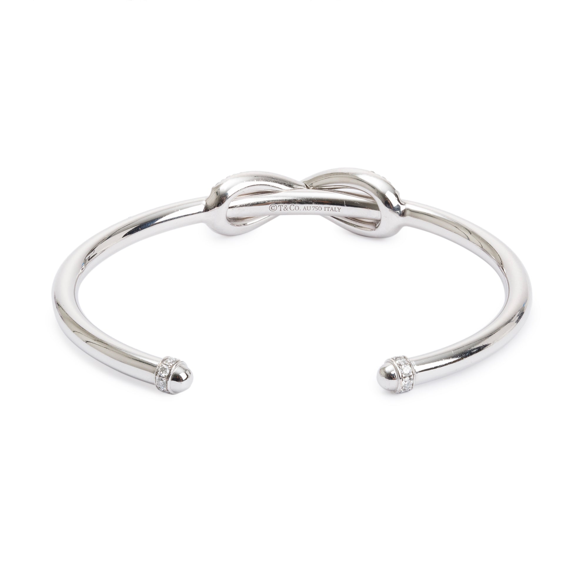 Tiffany & Co. 18k White Gold Diamond Infinity Cuff Bracelet