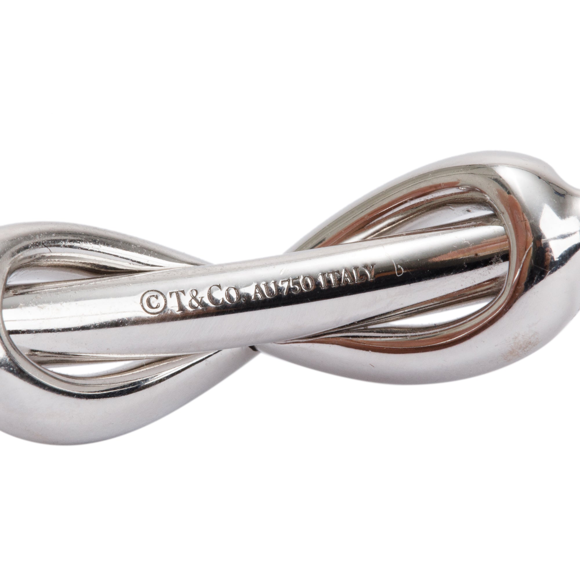 Tiffany & Co. 18k White Gold Diamond Infinity Cuff Bracelet