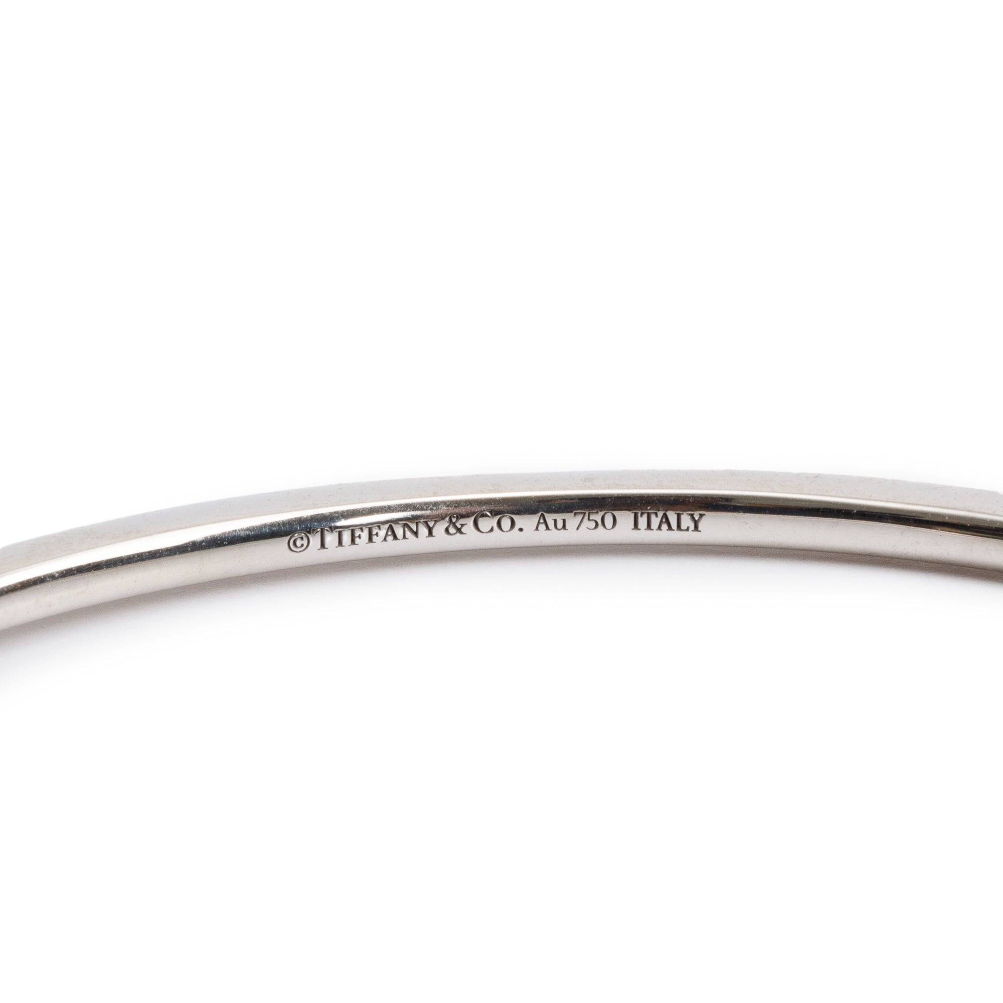 Tiffany & Co. 18k White Gold Diamond Metro Hinged Bangle Bracelet w/ Box