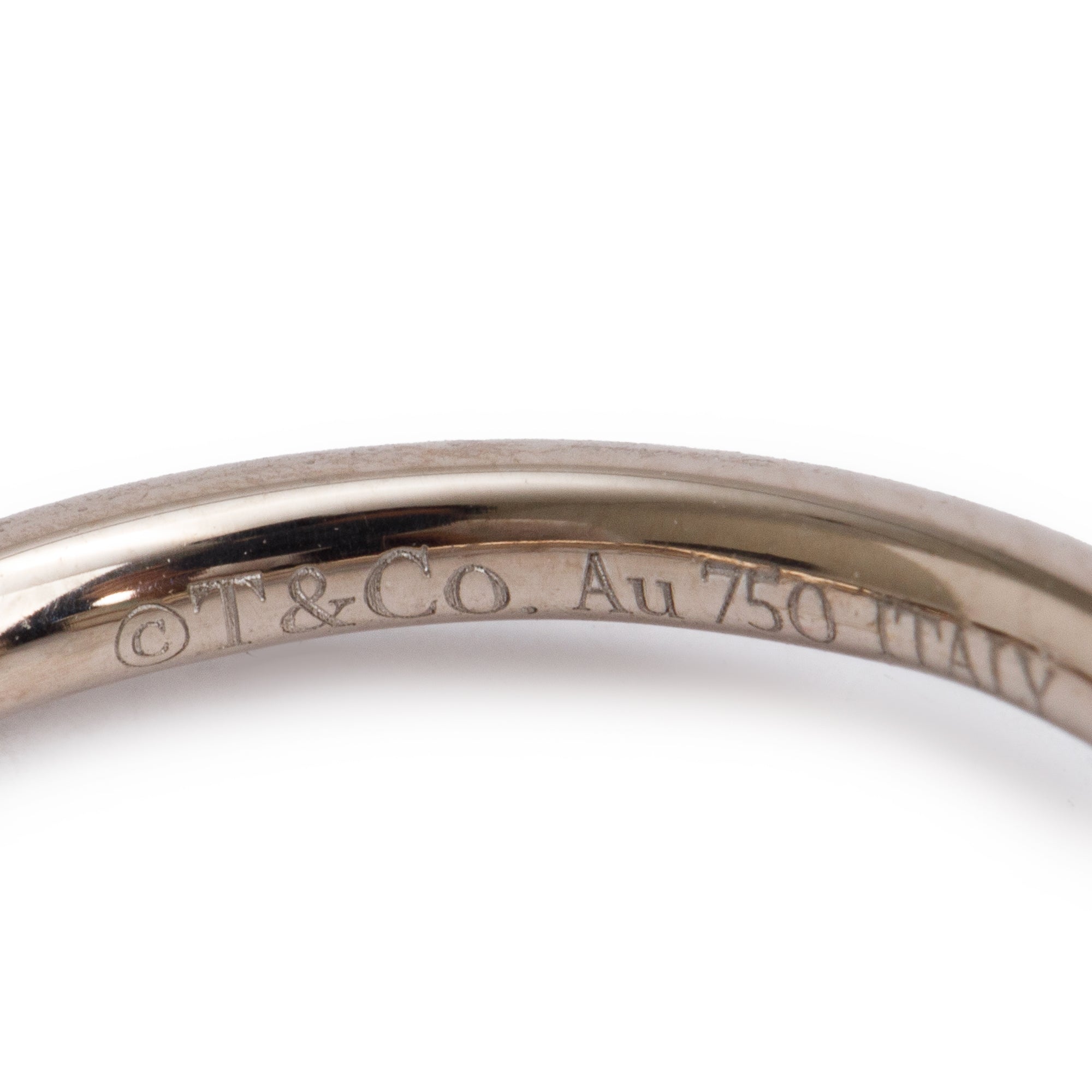 Tiffany & Co. 18k White Gold Diamond T Wire Ring, Size 6.5 w/ Box