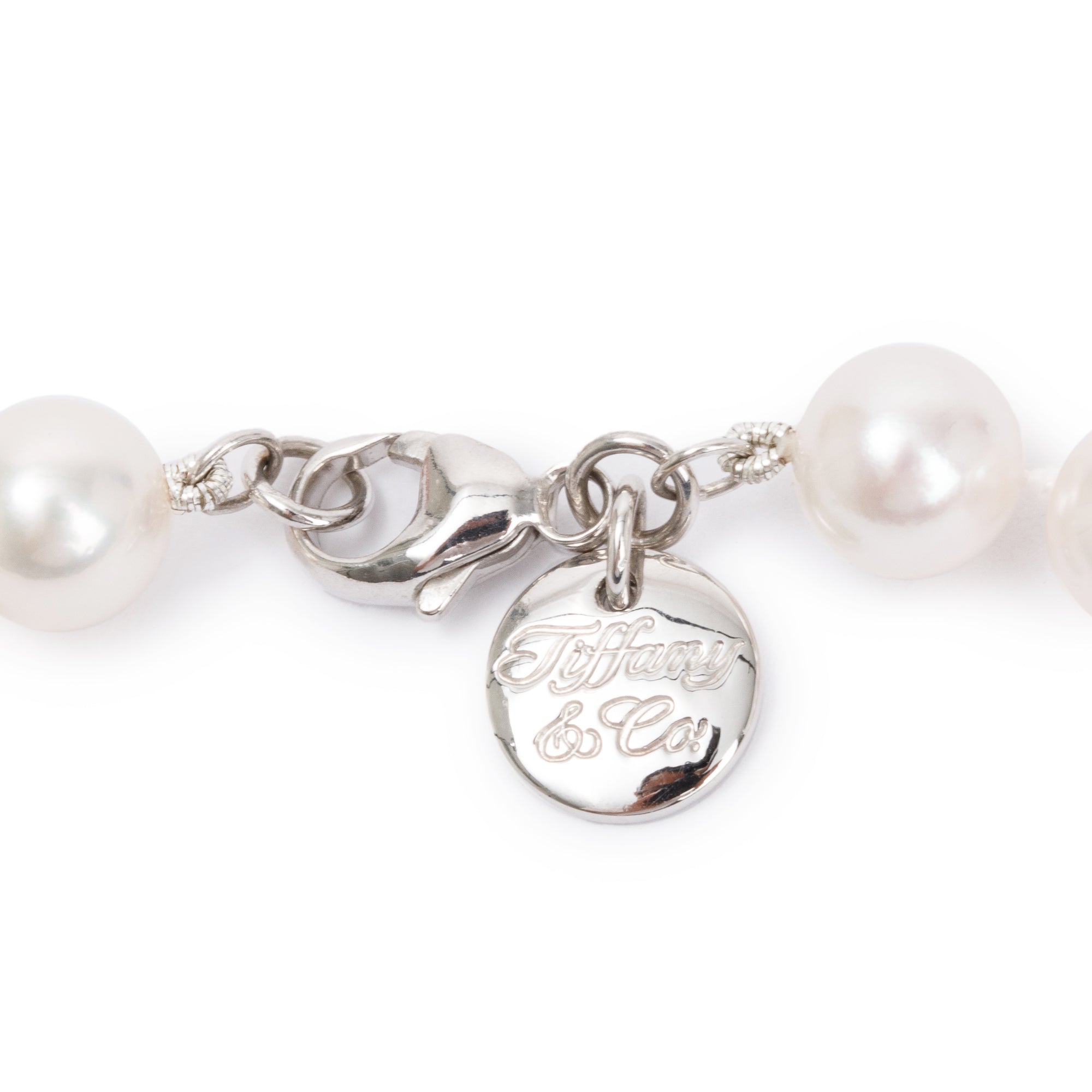 Tiffany & Co. 18k White Gold Essential Pearl Necklace w/ Box