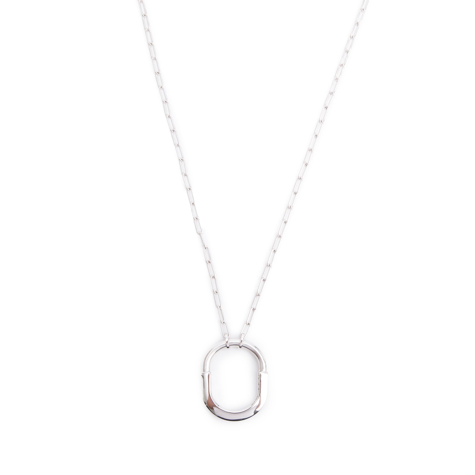 Tiffany & Co. 18k White Gold Medium Lock Pendant Necklace w/ Box