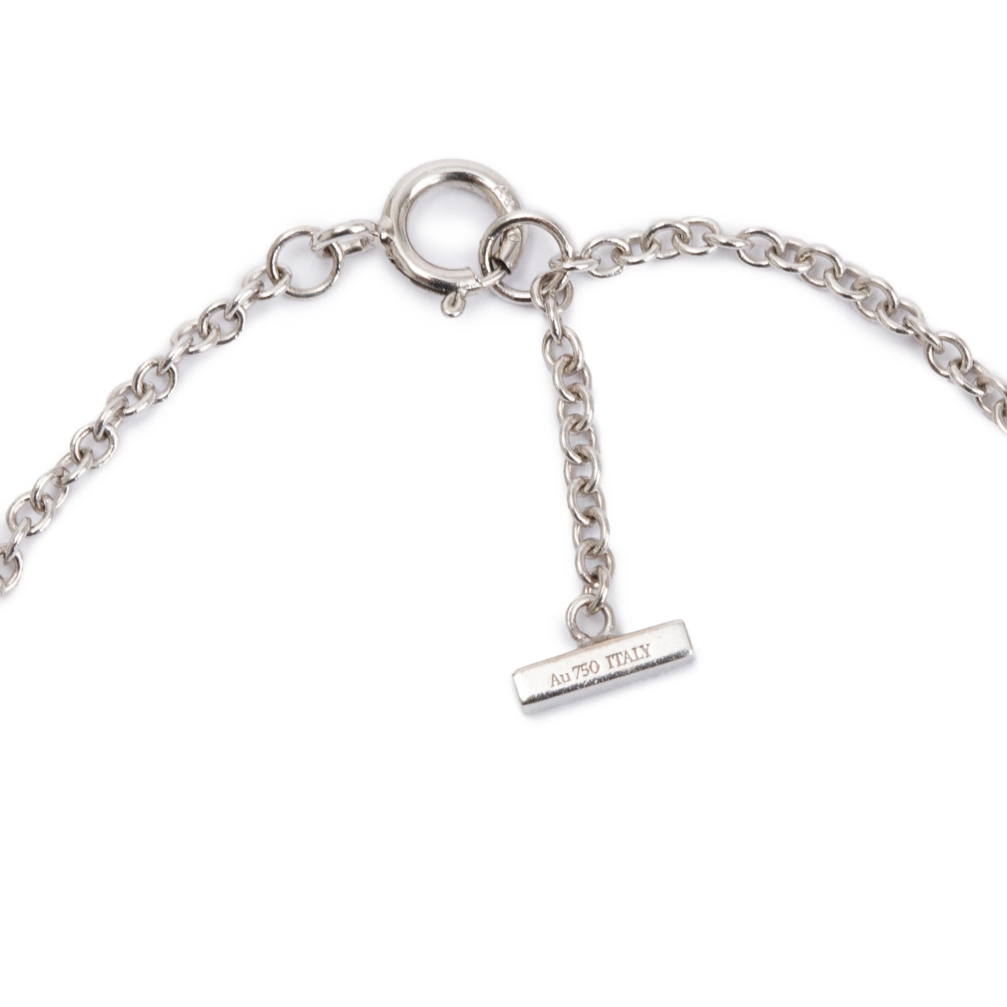 Tiffany & Co. 18k White Gold Mini T Smile Bracelet w/ Box