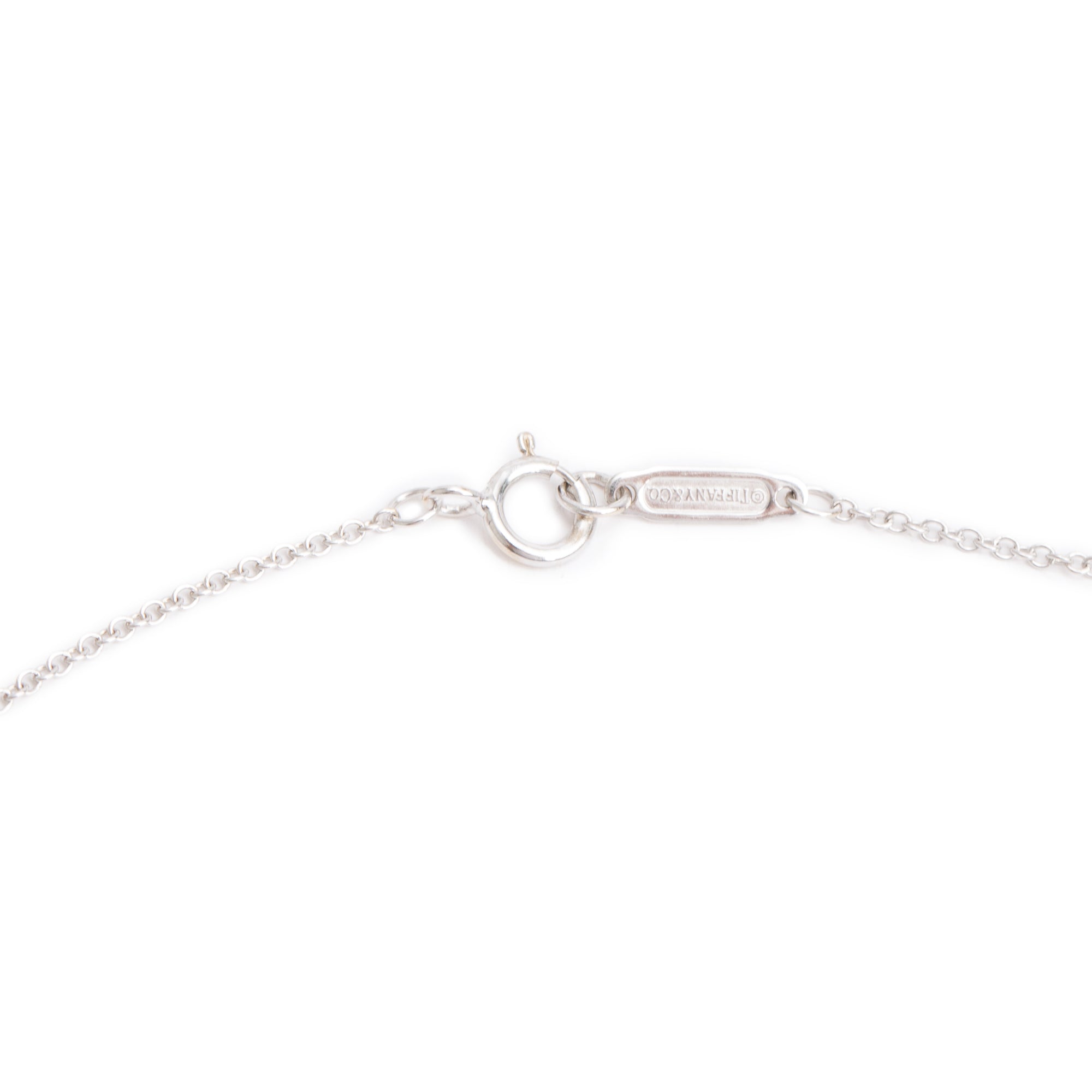 Tiffany & Co. 18k White Gold Signature Pearl & Diamond Pendant Necklace w/ Box