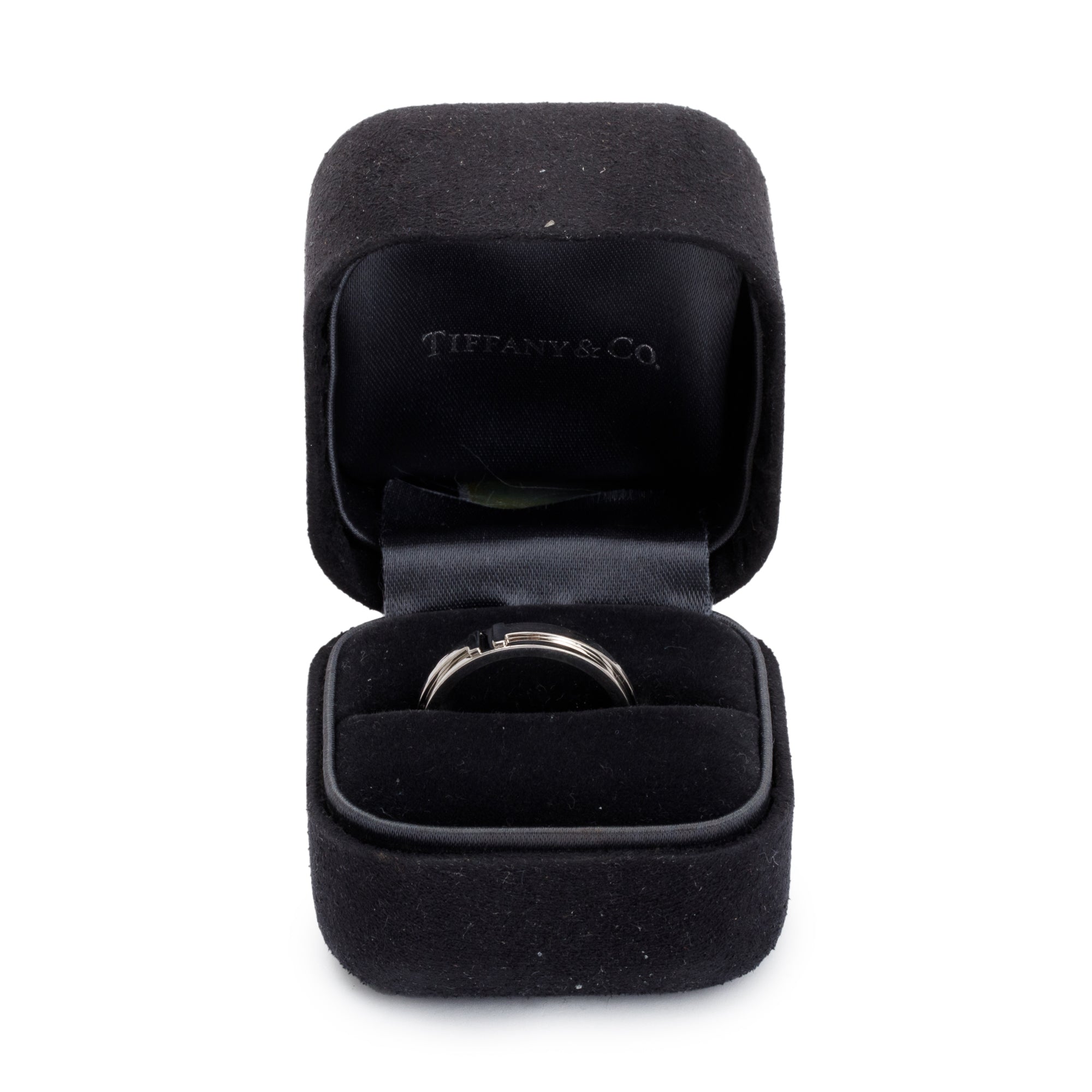 Tiffany & Co. 18k White Gold T Narrow Ring, Size 8.5 w/ Box