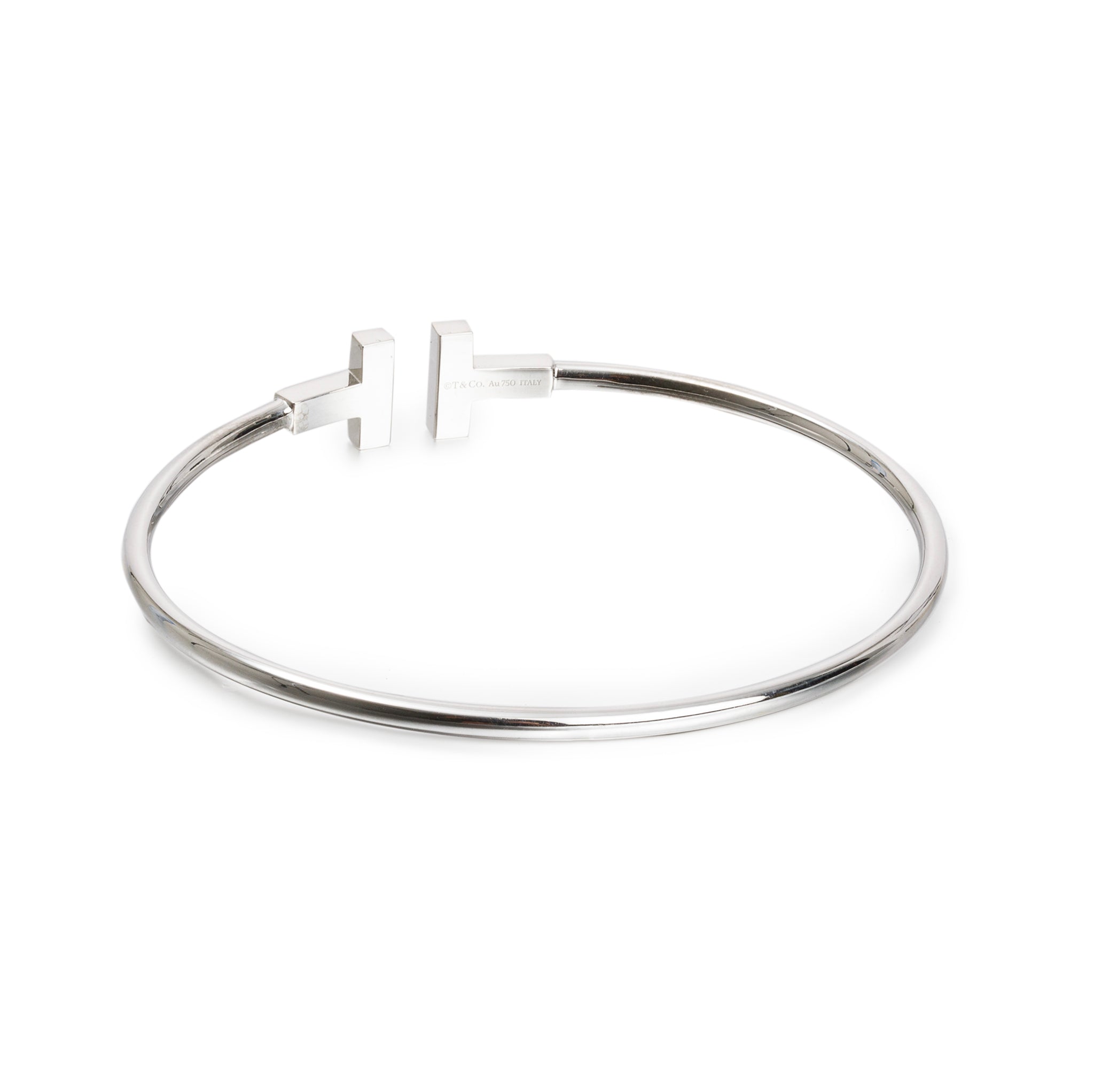 Tiffany & Co. 18k White Gold T Wire Bracelet