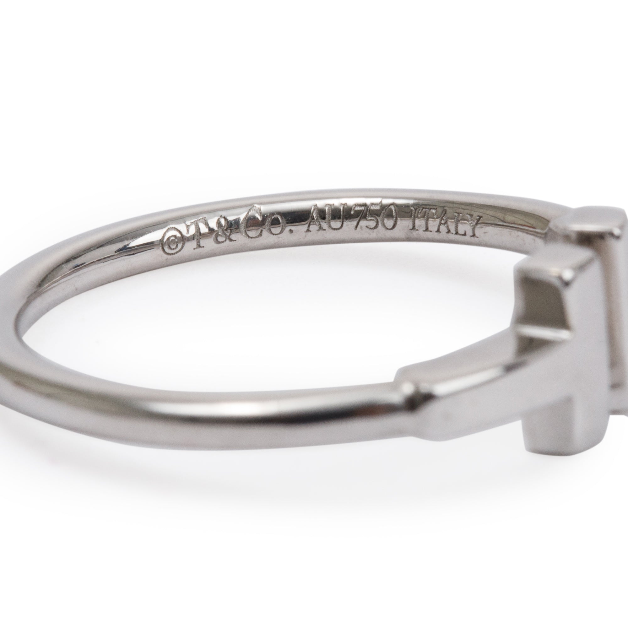 Tiffany & Co. 18k White Gold T Wire Ring, Size 7