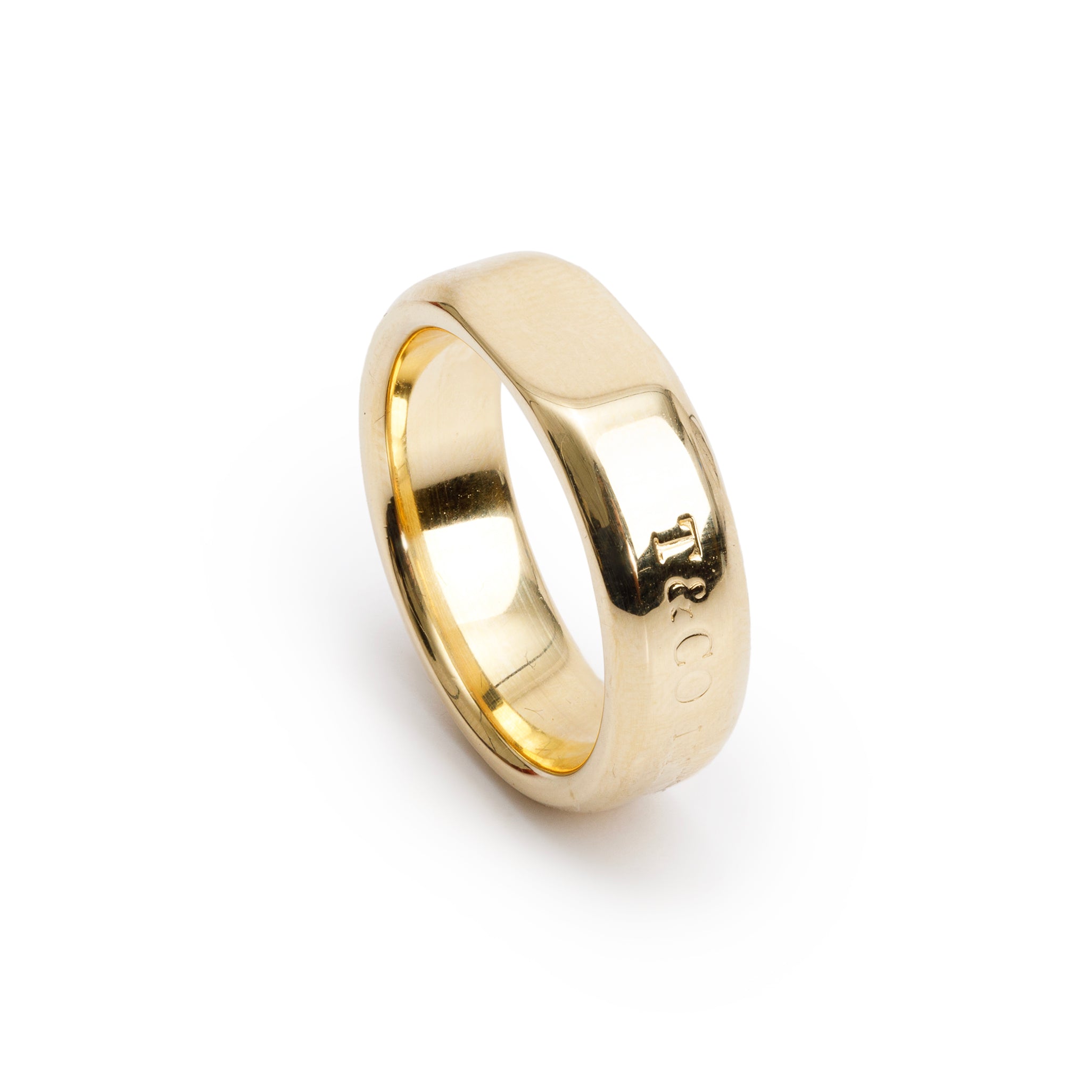 Tiffany & Co. 18k Yellow Gold 1837 Makers Ring, Size 9.5 w/ Box