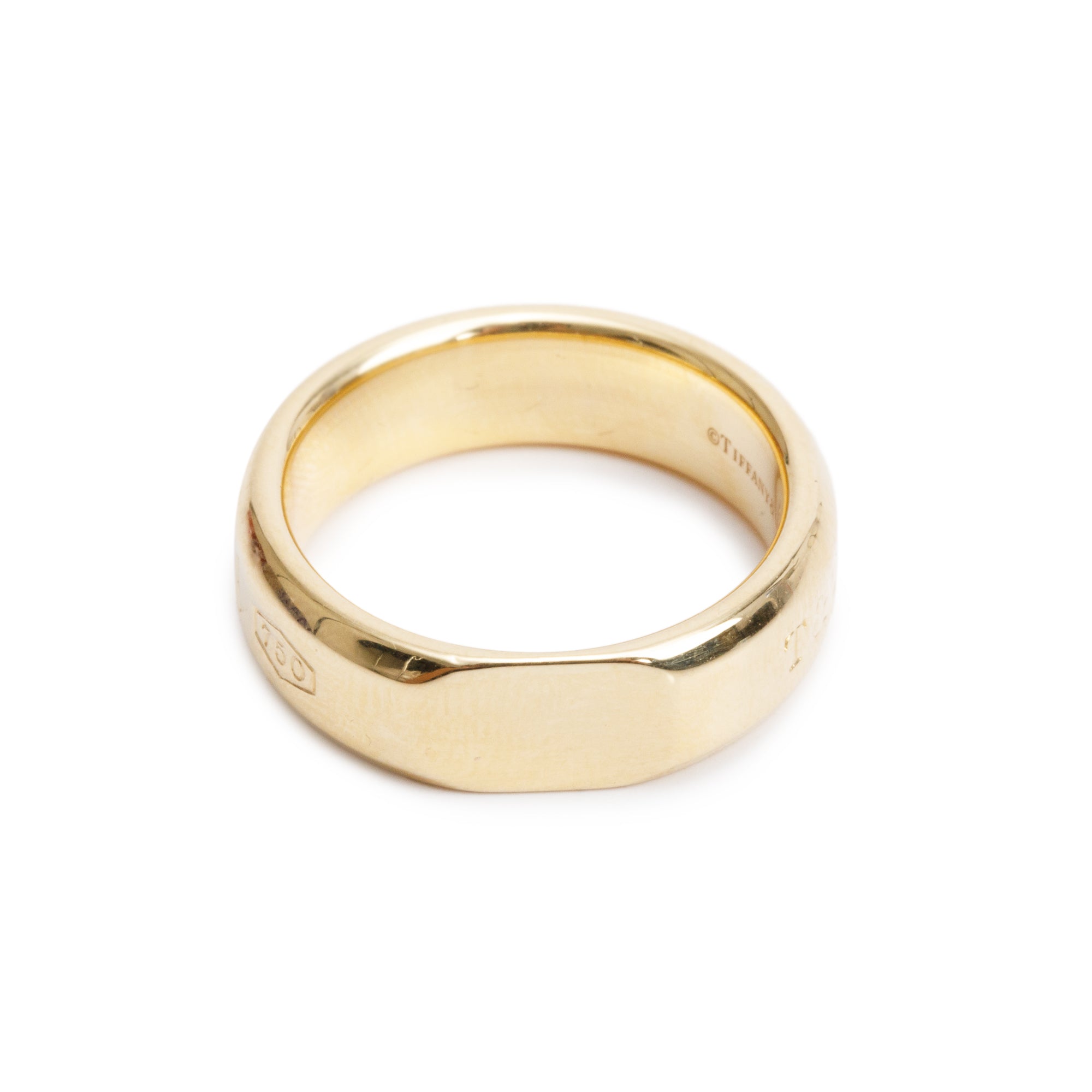 Tiffany & Co. 18k Yellow Gold 1837 Makers Ring, Size 9.5 w/ Box