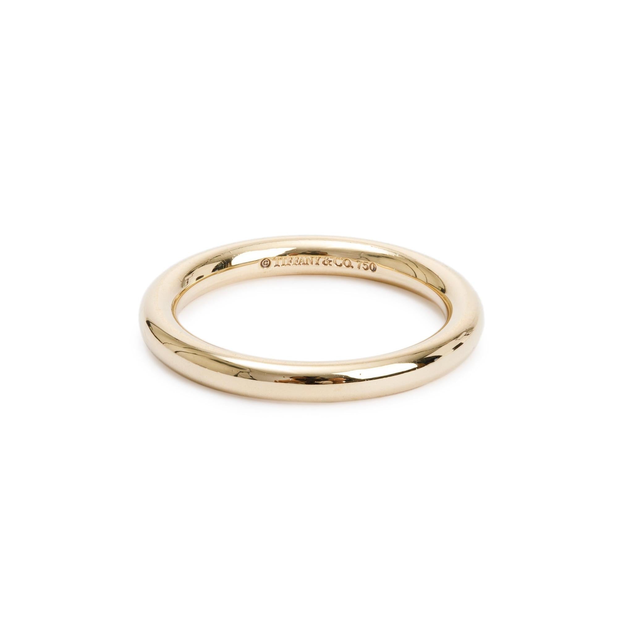 Tiffany & Co. 18k Yellow Gold 2.7MM Wedding Band Ring, Size 7