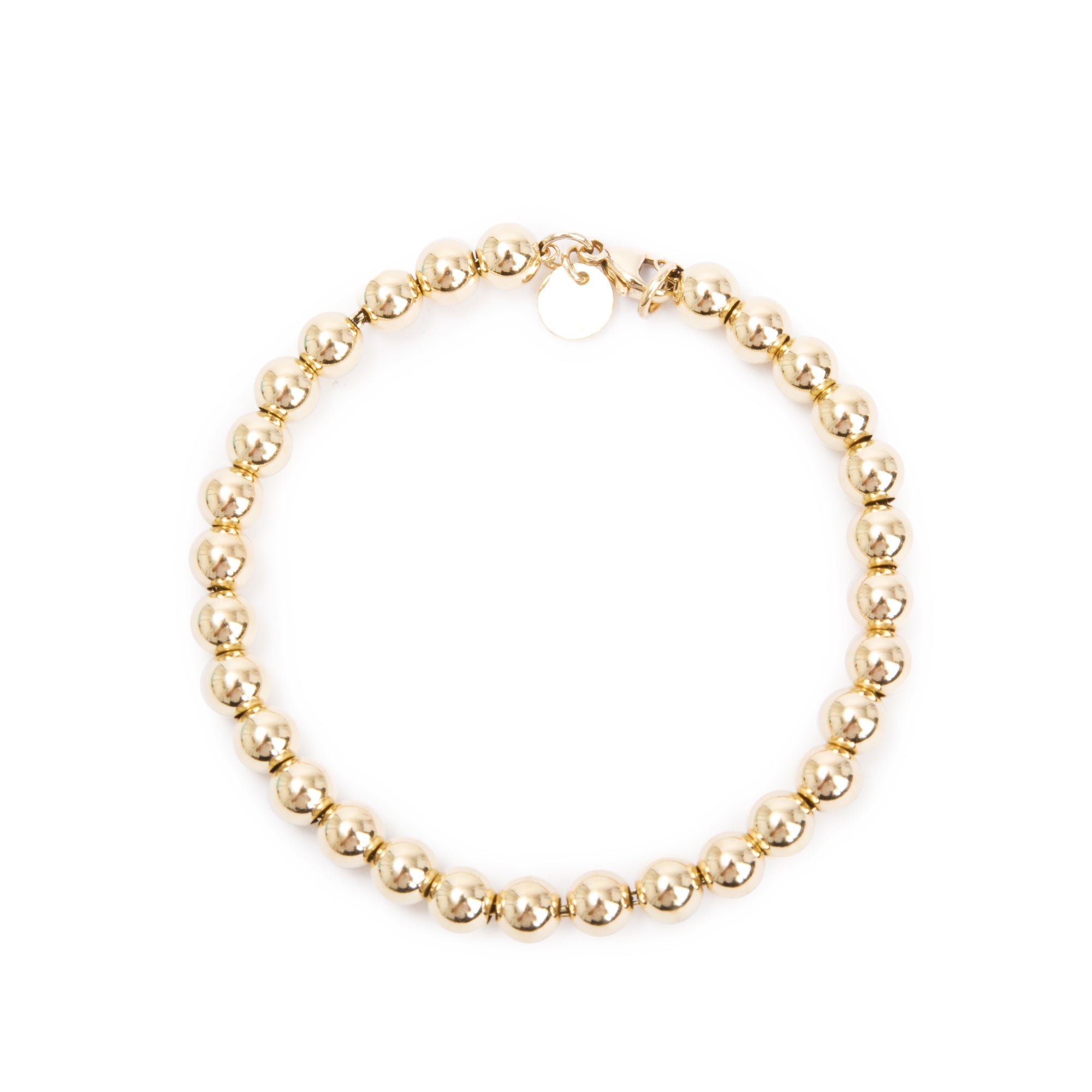 Tiffany & Co. 18k Yellow Gold 5.5 MM Bead Bracelet w/ Box