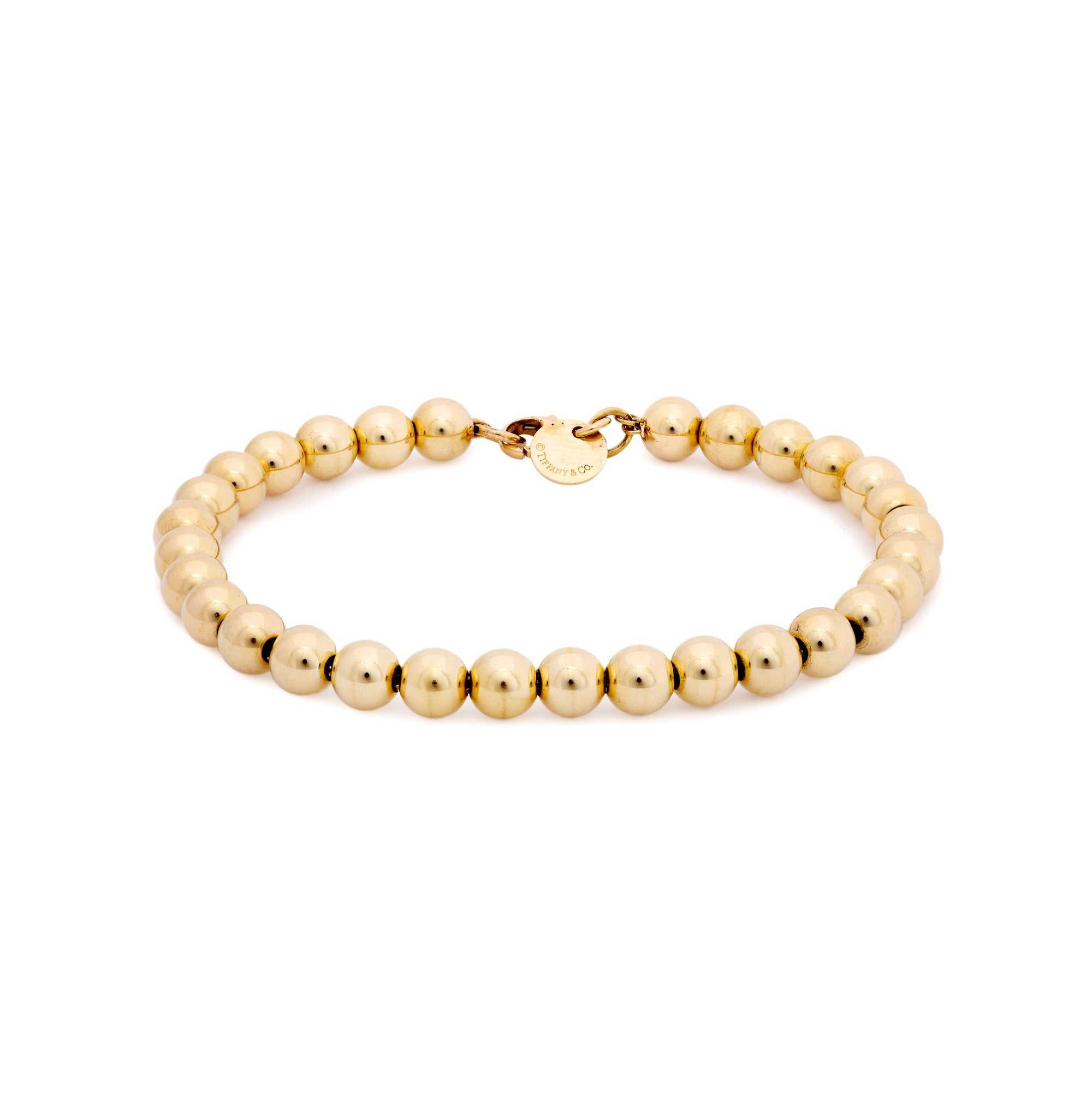 Tiffany & Co. 18k Yellow Gold 5.5 MM Bead Bracelet