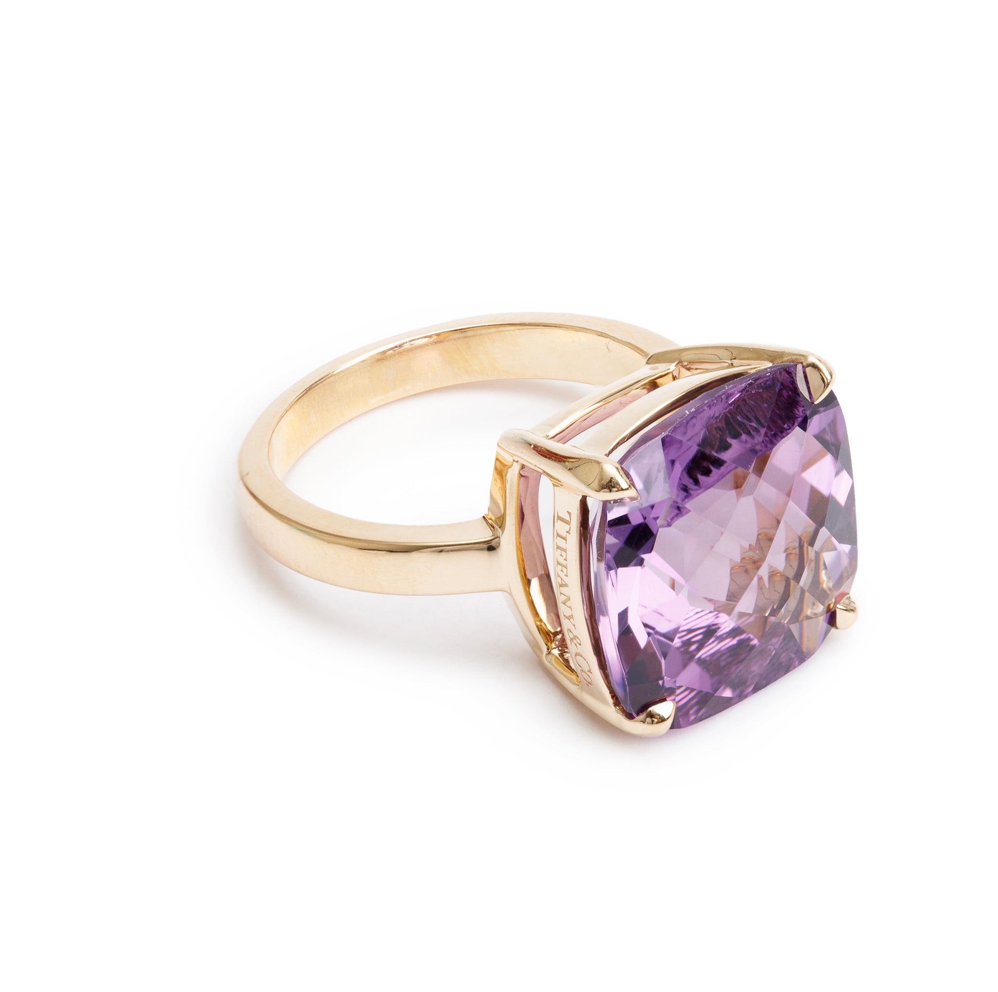 Tiffany & Co. 18k Yellow Gold Amethyst Sparklers Cocktail Ring