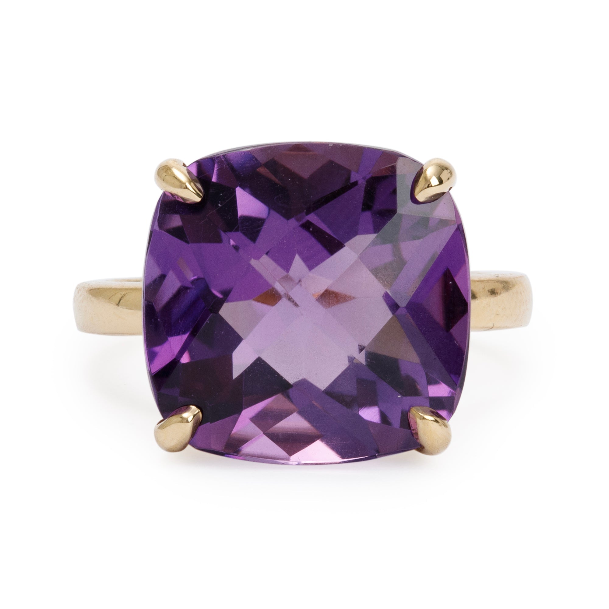 Tiffany & Co. 18k Yellow Gold Amethyst Sparklers Cocktail Ring, Size 7
