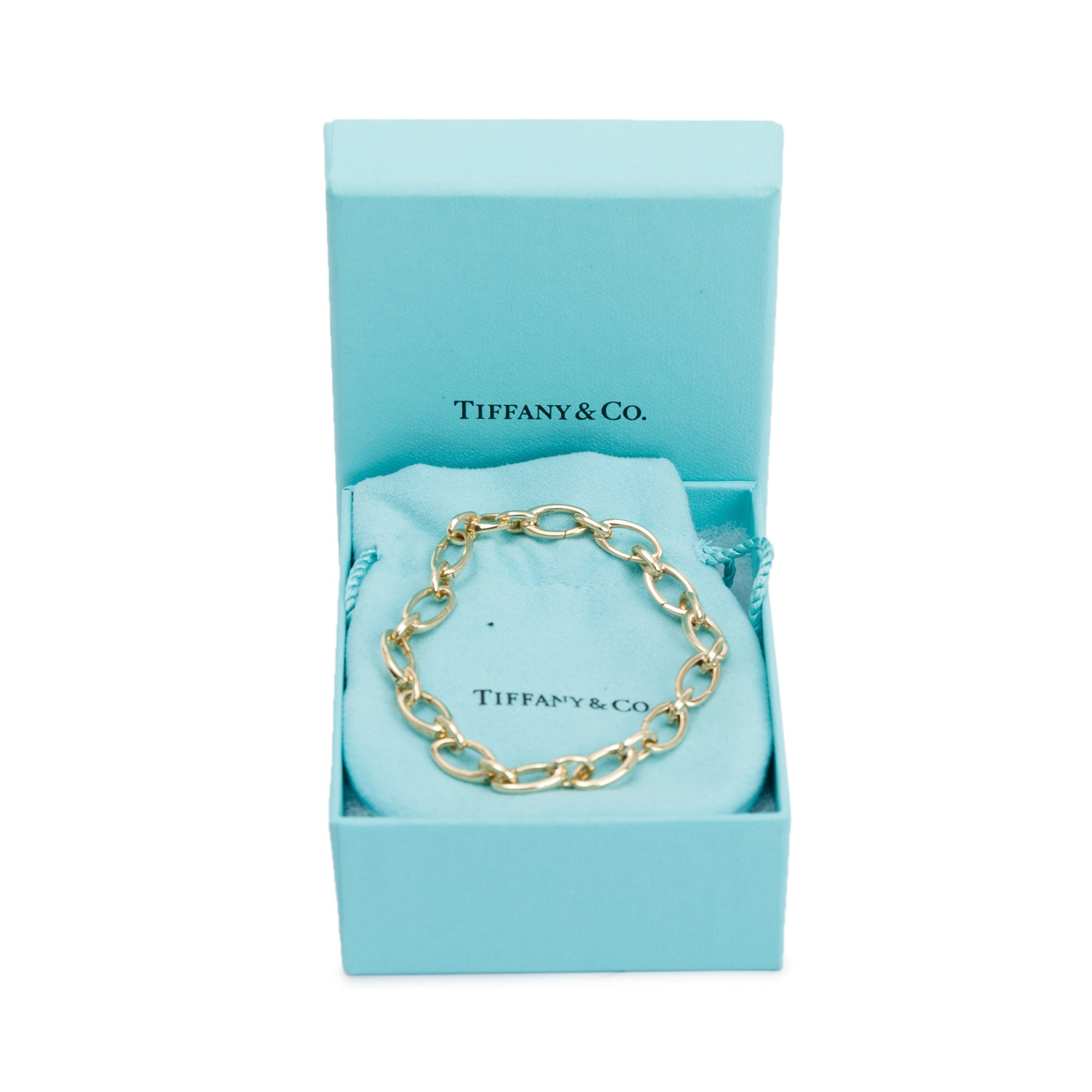 Tiffany & Co. 18k Yellow Gold Clasping Link Bracelet w/ Box