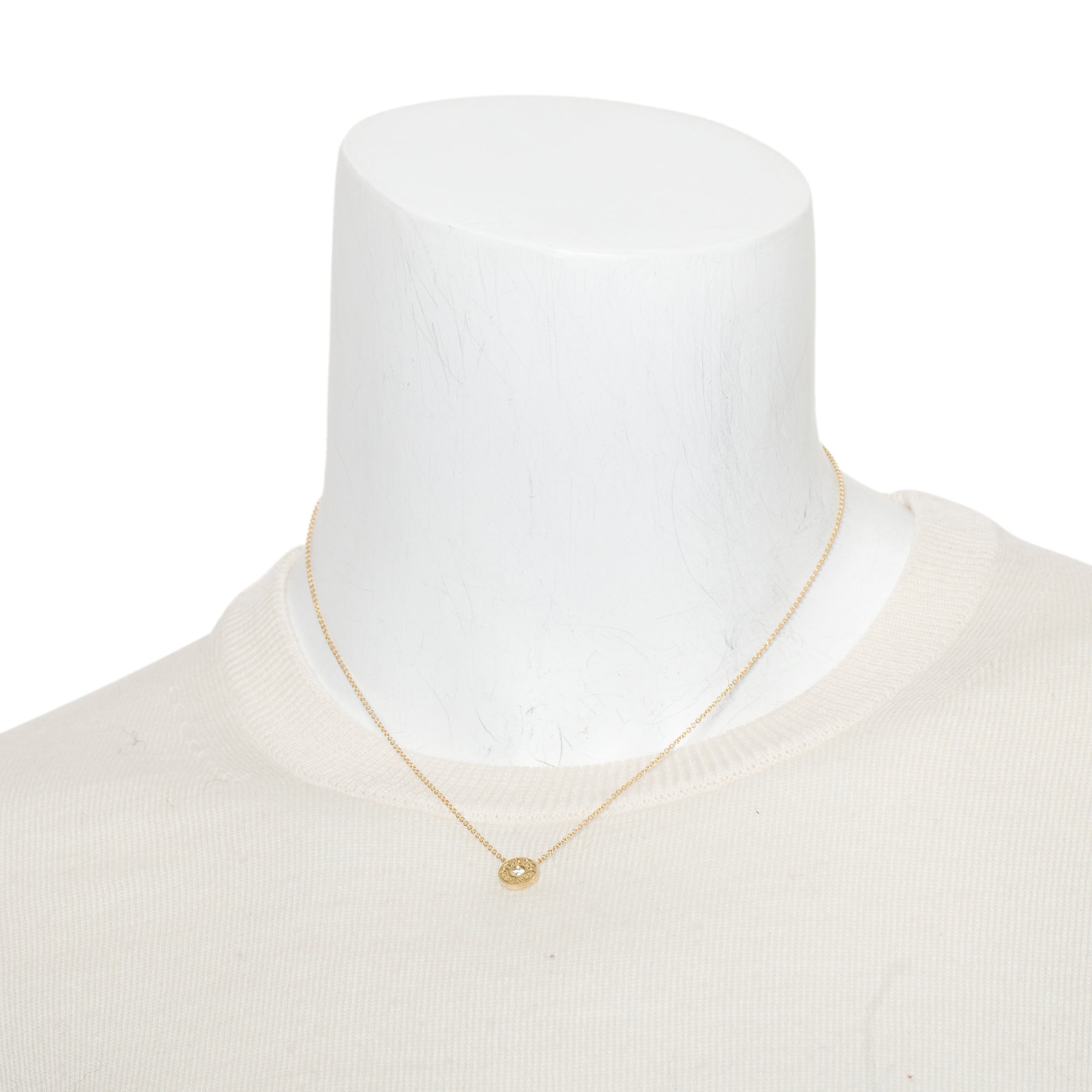 Tiffany & Co. 18k Yellow Gold Diamond 1837 Circle Pendant Necklace w/ Box