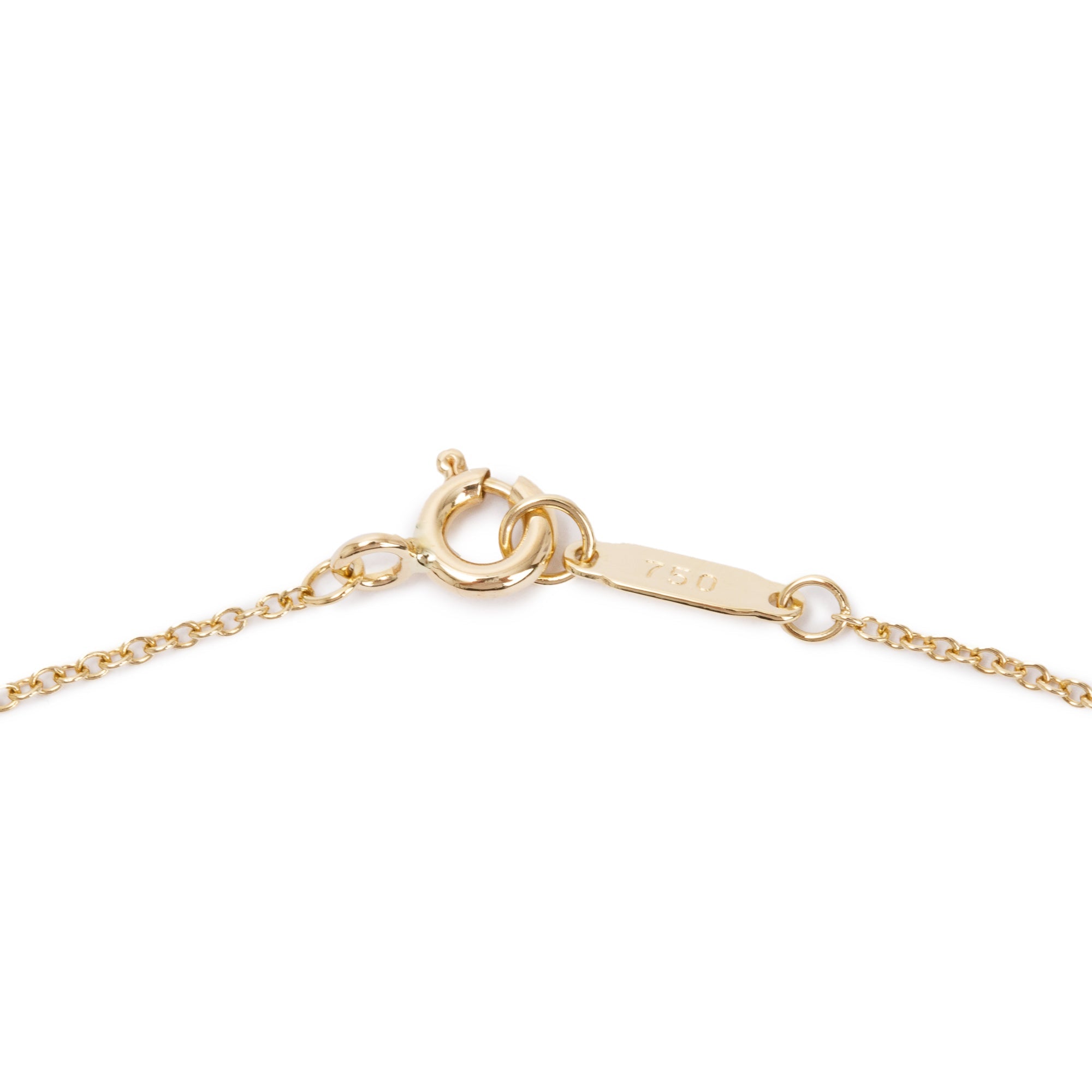 Tiffany & Co. 18k Yellow Gold Diamond Signature Pearl Pendant Necklace w/ Box