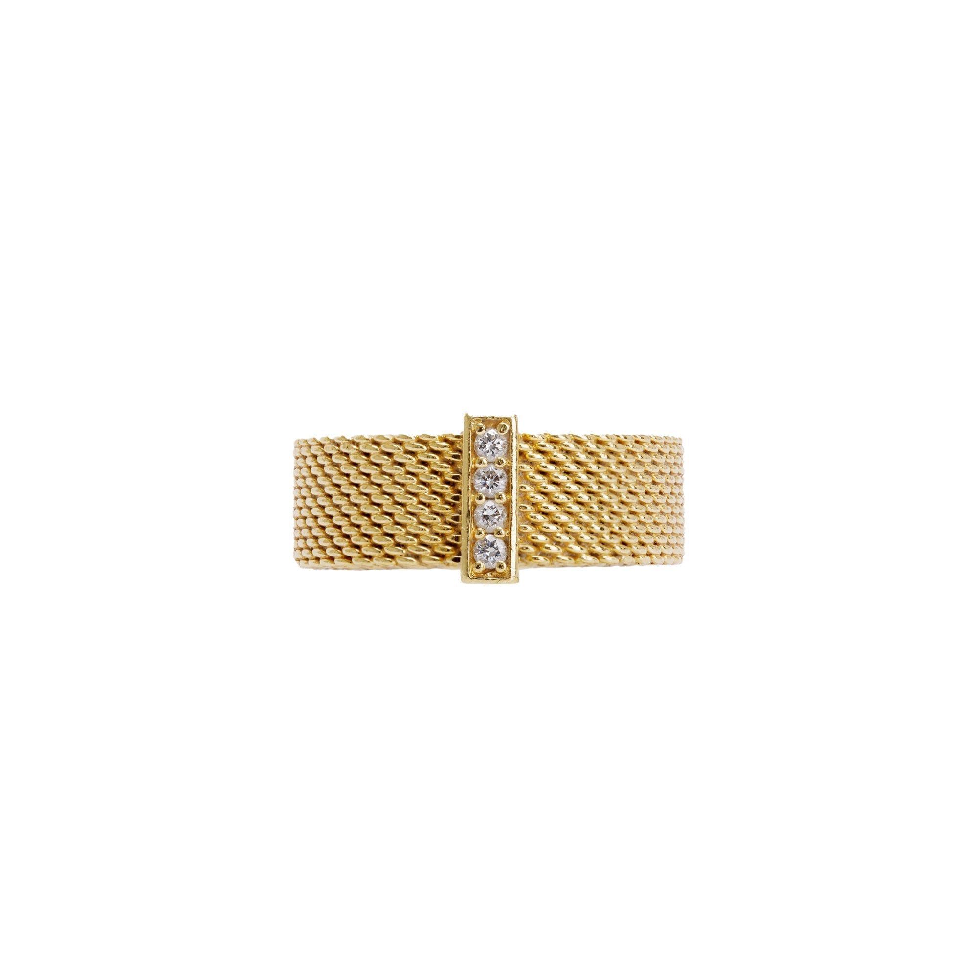 Tiffany & Co. 18k Yellow Gold Diamond Somerset Ring w/ Box