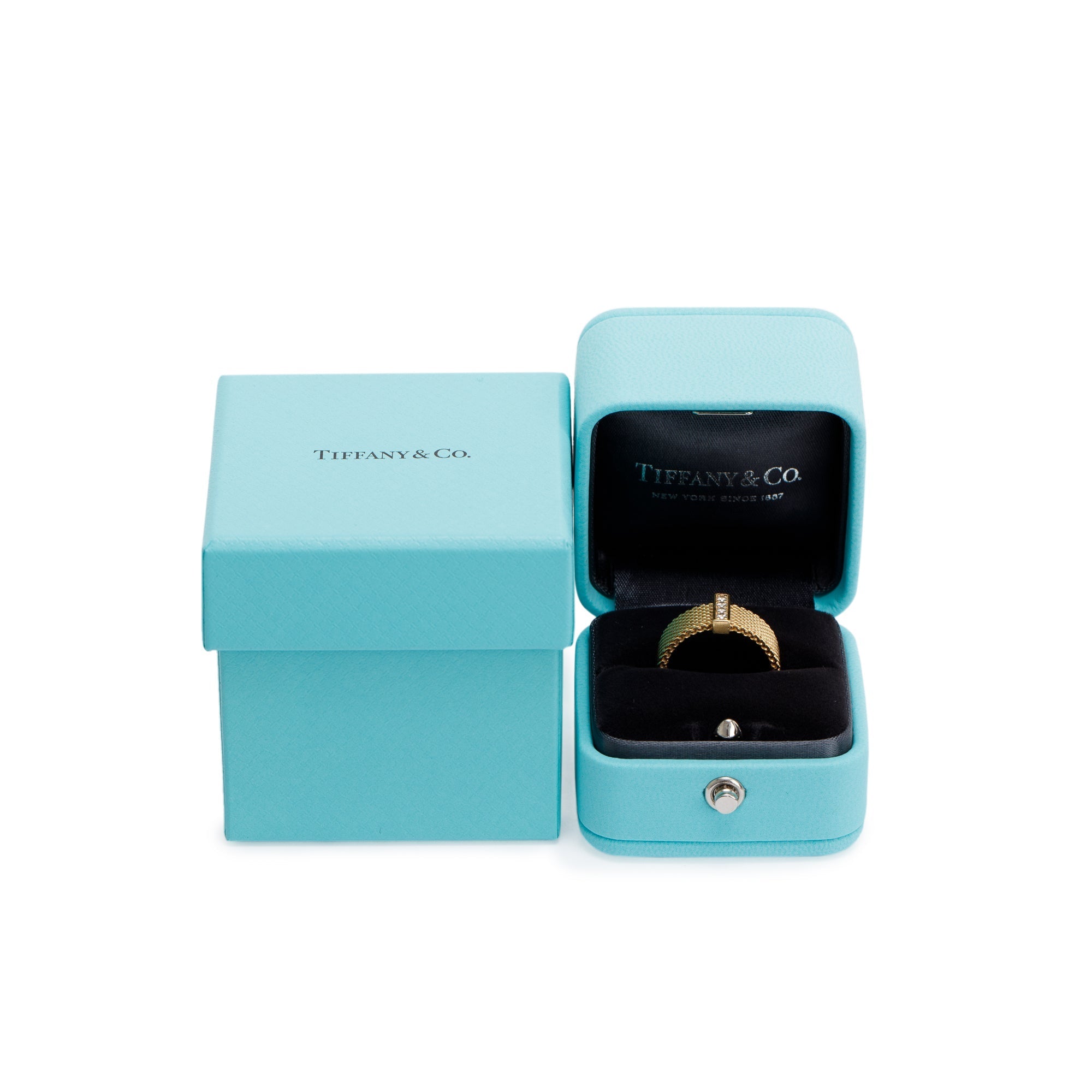 Tiffany & Co. 18k Yellow Gold Diamond Somerset Ring w/ Box