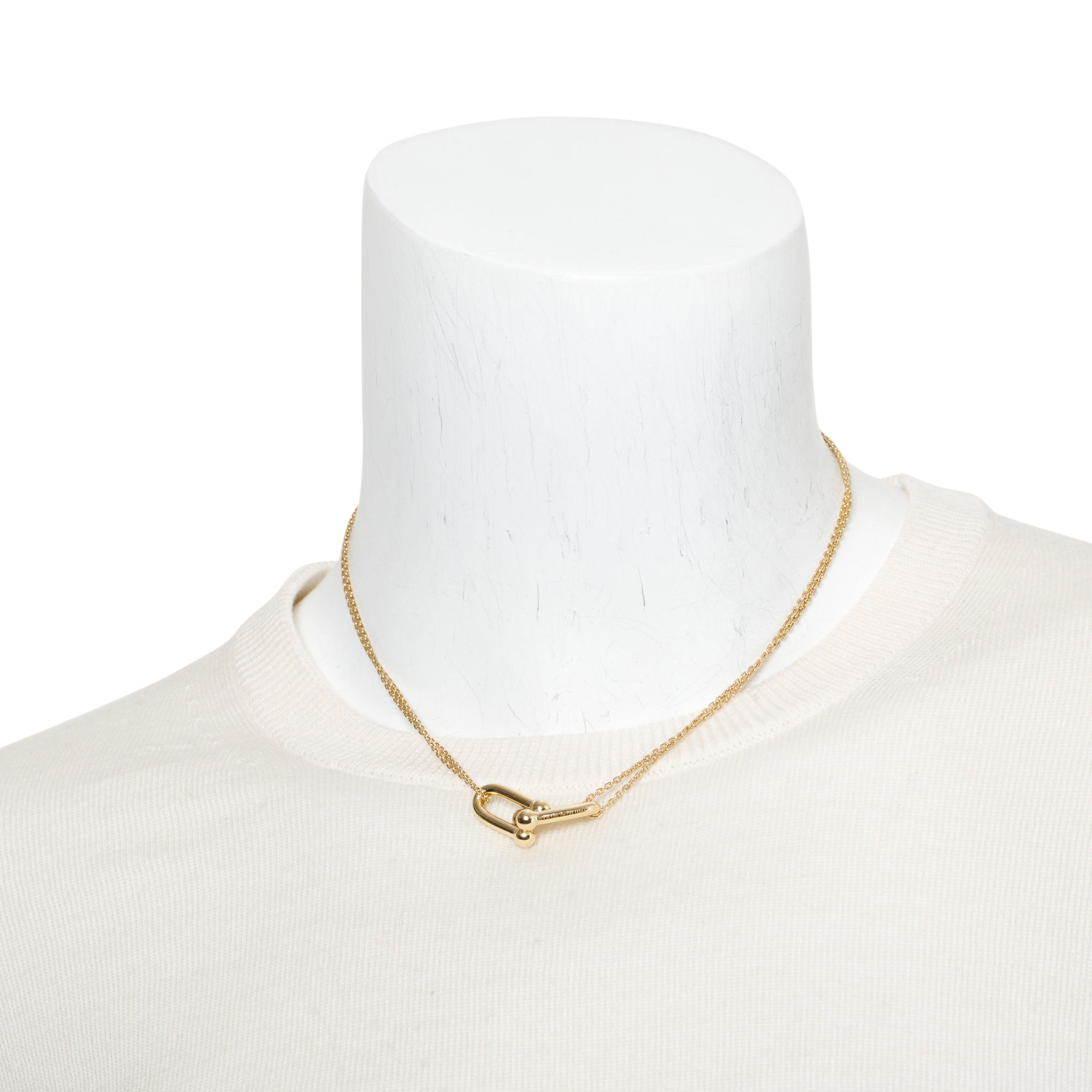 Tiffany & Co. 18k Yellow Gold HardWear Large Double Link Pendant Necklace w/ Box