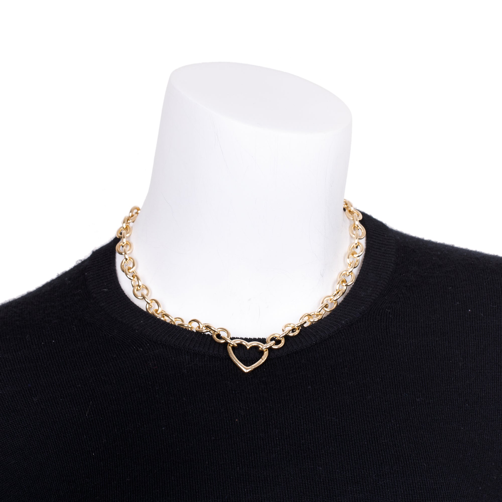 Tiffany & Co. 18k Yellow Gold Heart Clasp Collar Necklace w/ Box