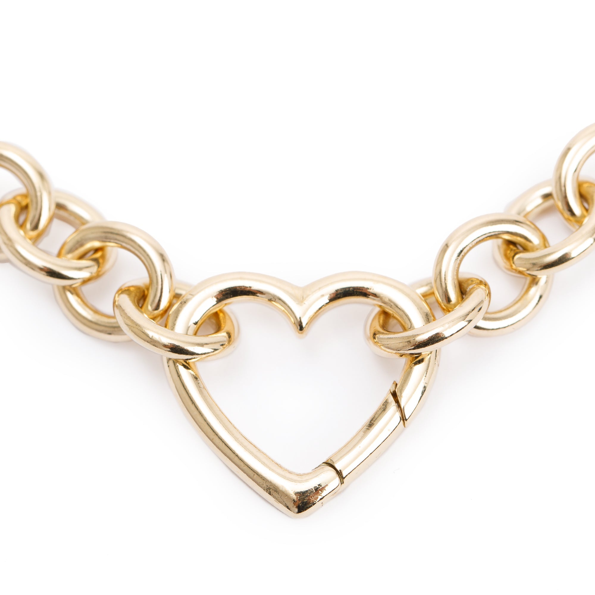 Tiffany & Co. 18k Yellow Gold Heart Clasp Collar Necklace w/ Box