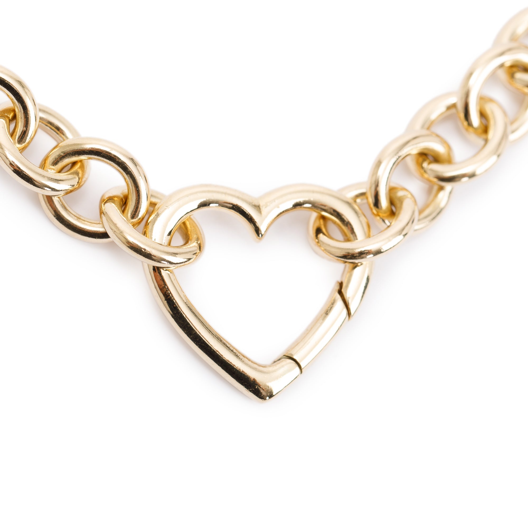 Tiffany & Co. 18k Yellow Gold Heart Clasp Collar Necklace w/ Box