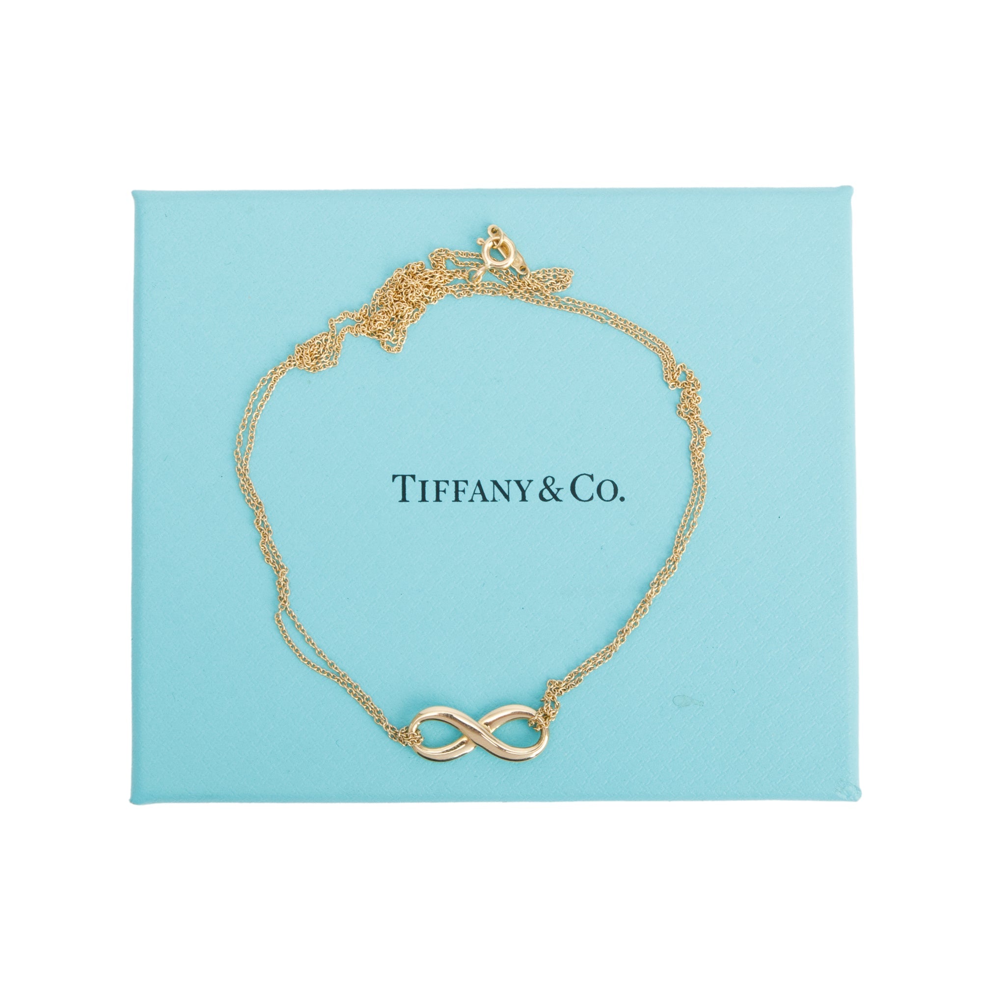Tiffany & Co. 18k Yellow Gold Infinity Pendant Necklace w/ Box