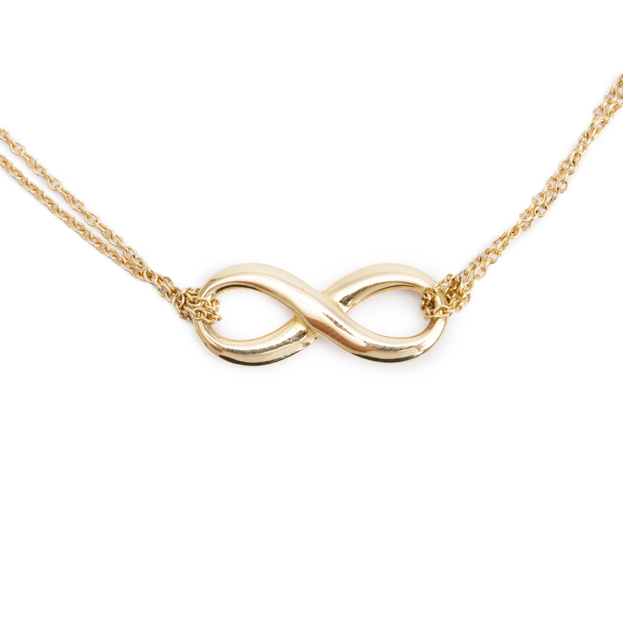 Tiffany & Co. 18k Yellow Gold Infinity Pendant Necklace w/ Box