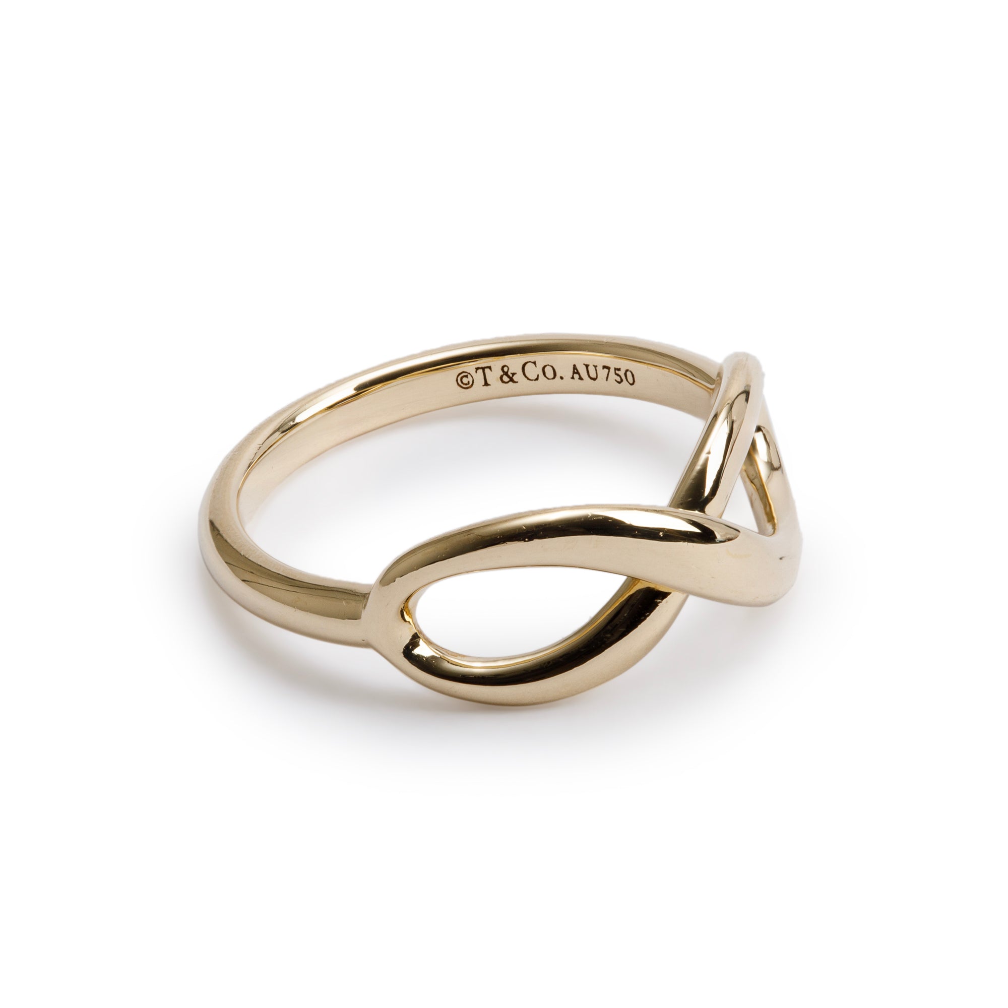 Tiffany & Co. 18k Yellow Gold Infinity Ring, Size 5