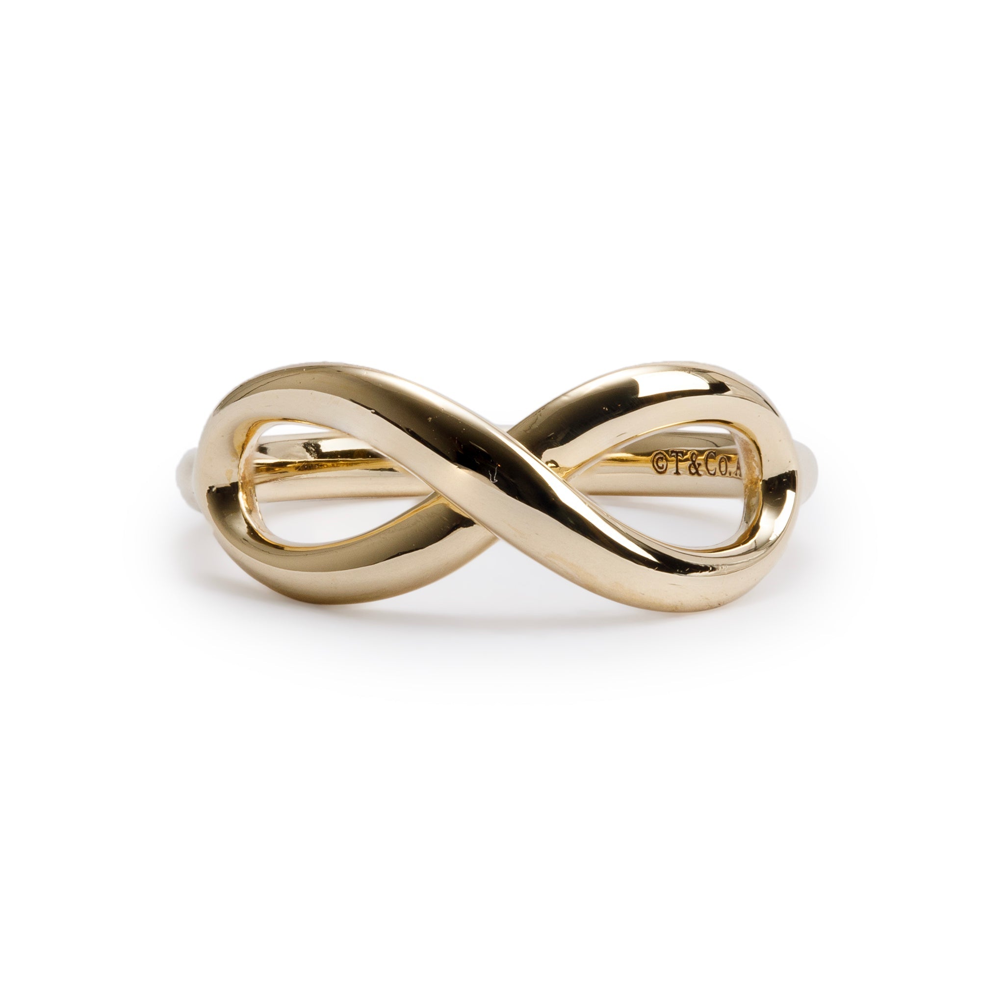 Tiffany & Co. 18k Yellow Gold Infinity Ring, Size 5