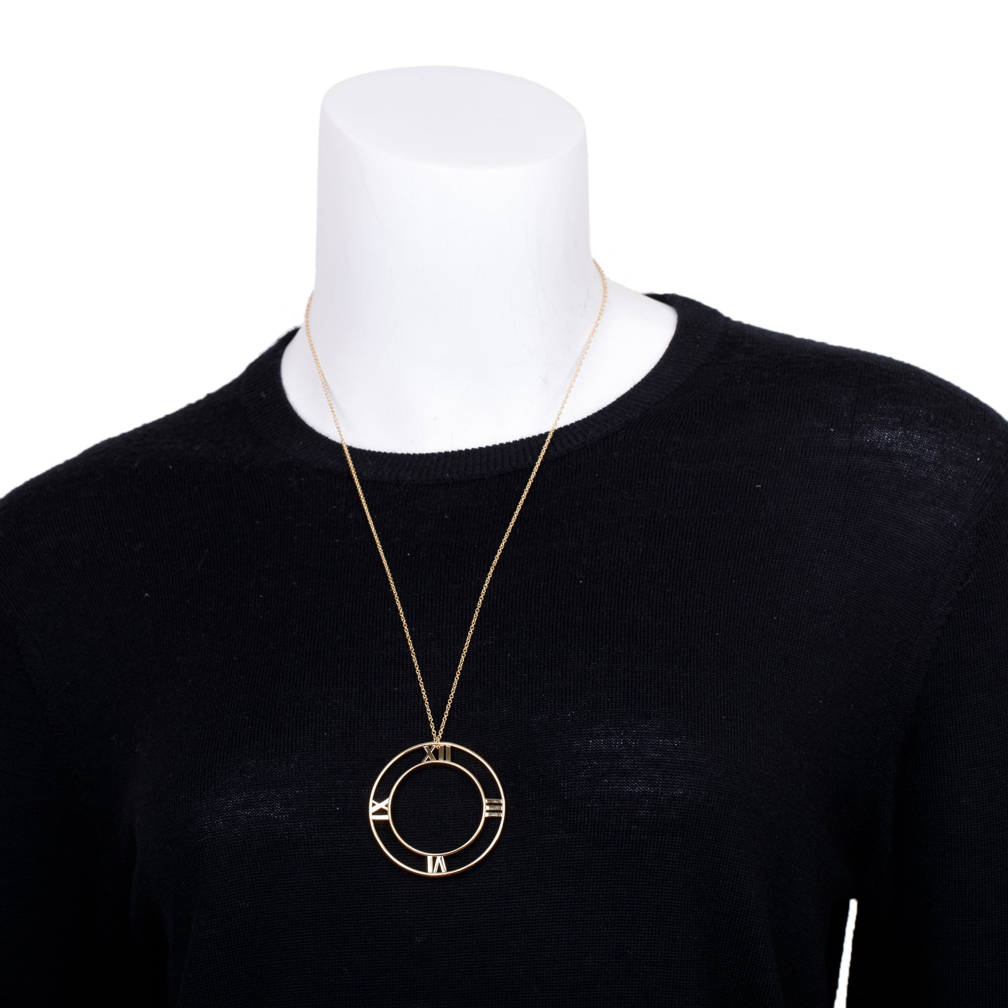 Tiffany & Co. 18k Yellow Gold Large Atlas Round Pendant Necklace