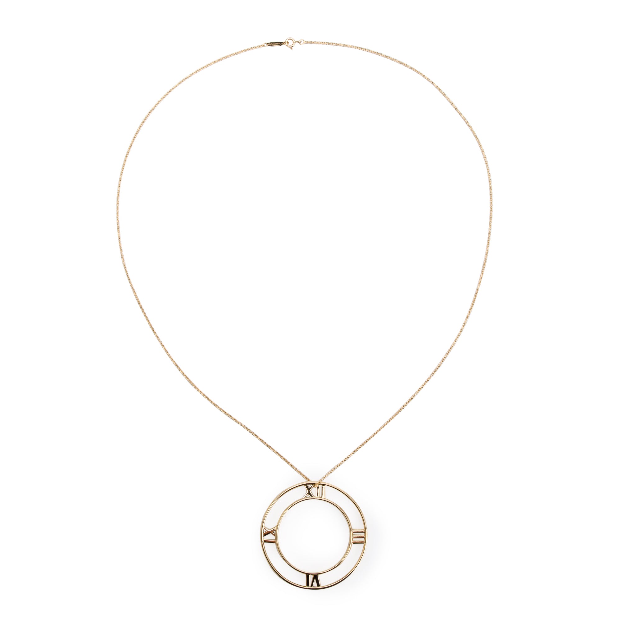 Tiffany & Co. 18k Yellow Gold Large Atlas Round Pendant Necklace