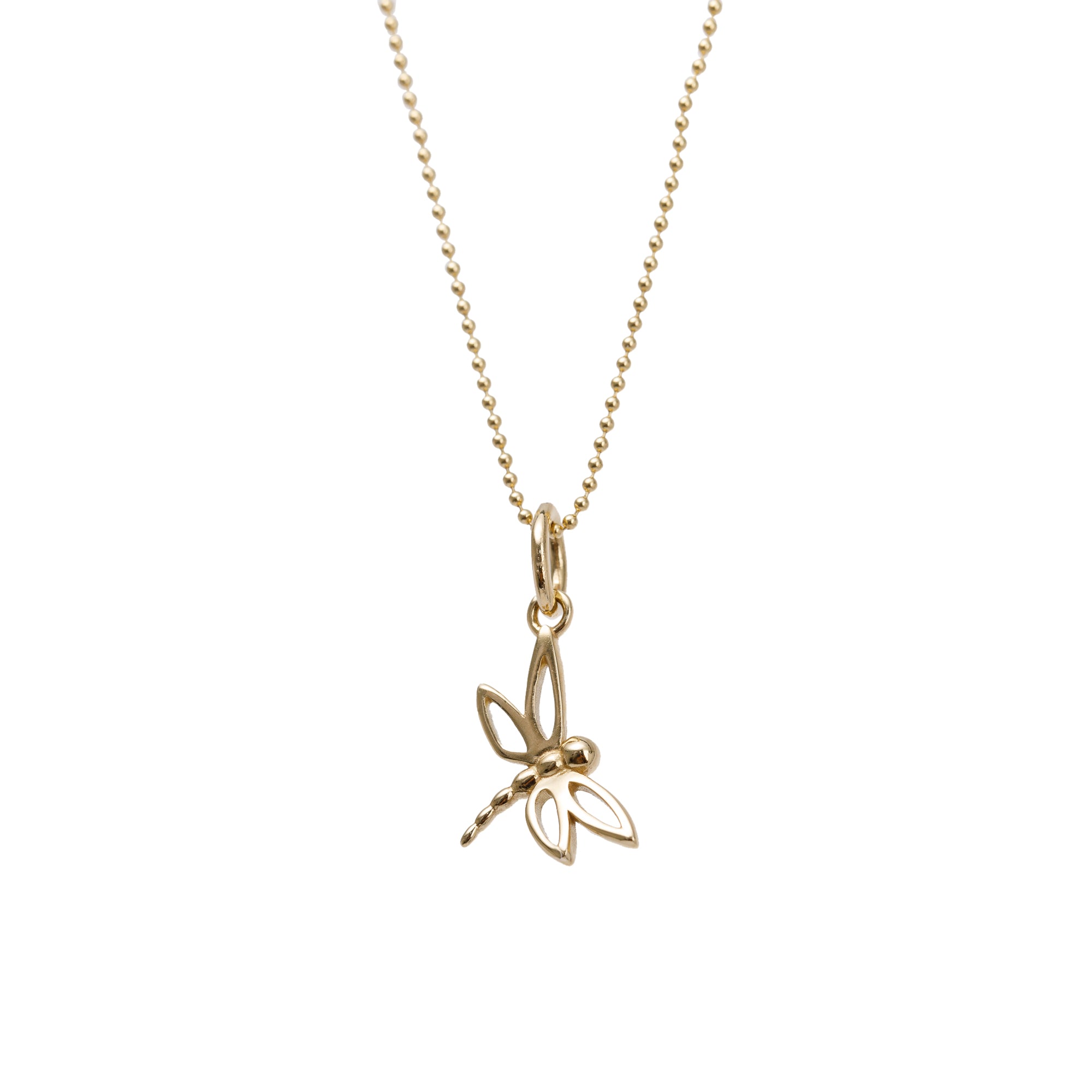 Tiffany & Co. 18k Yellow Gold Mini Dragonfly Pendant Necklace w/ Box