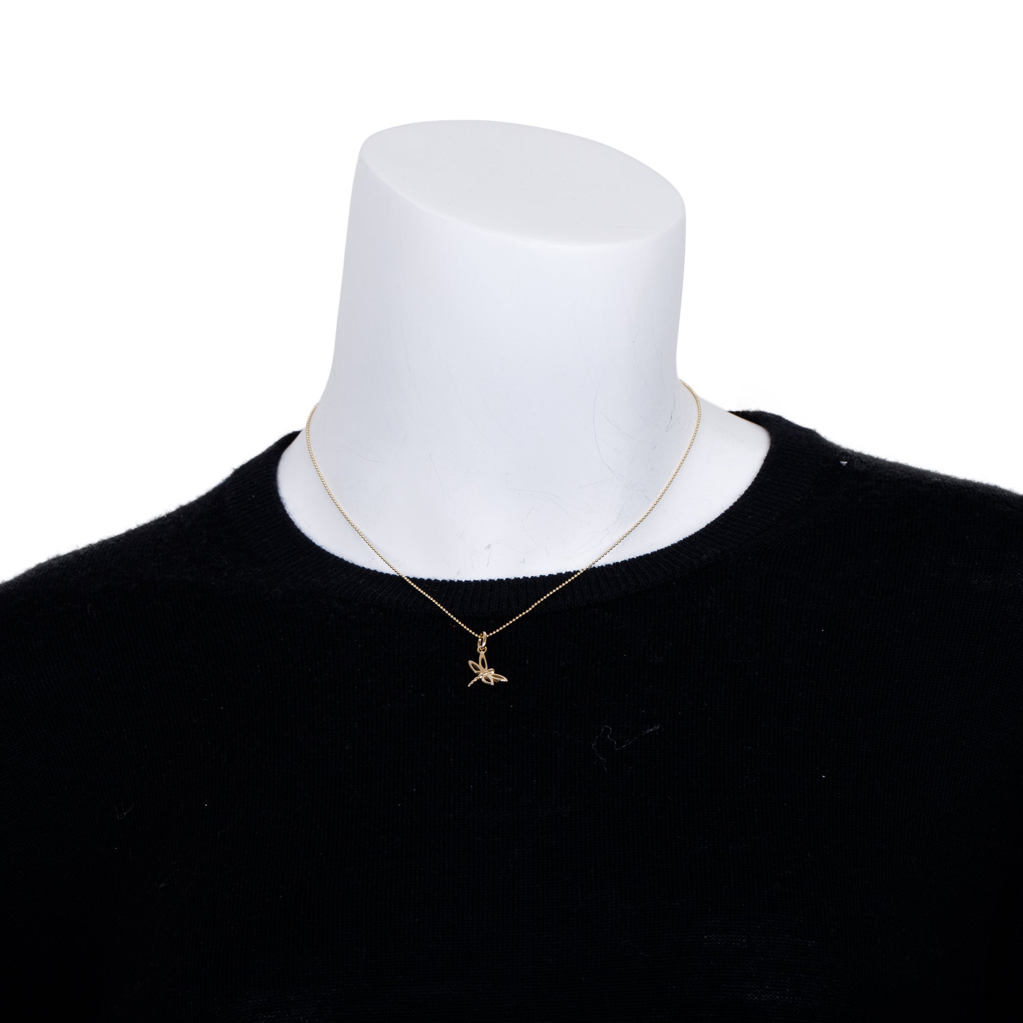 Tiffany & Co. 18k Yellow Gold Mini Dragonfly Pendant Necklace w/ Box