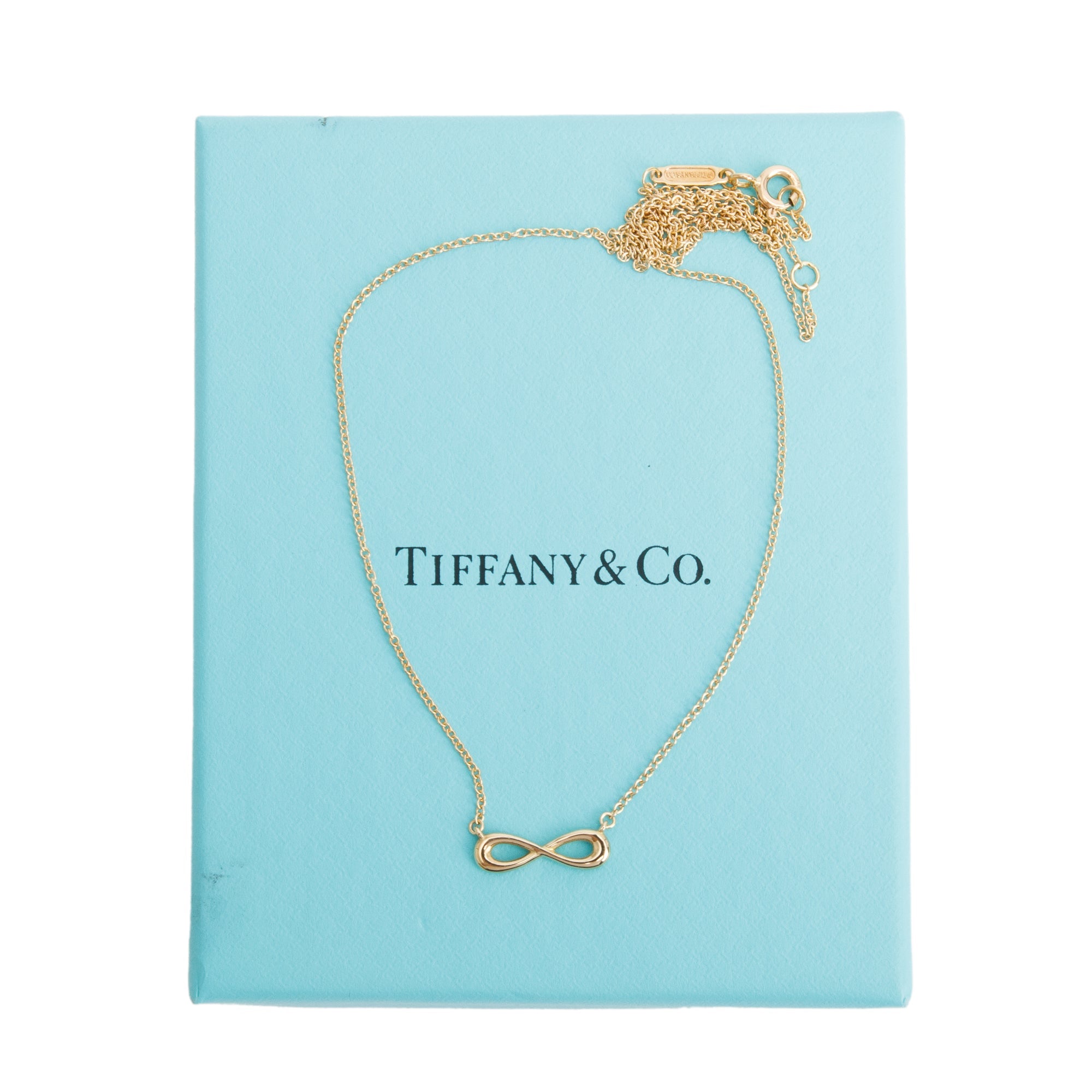 Tiffany & Co. 18k Yellow Gold Mini Infinity Pendant Necklace w/ Box